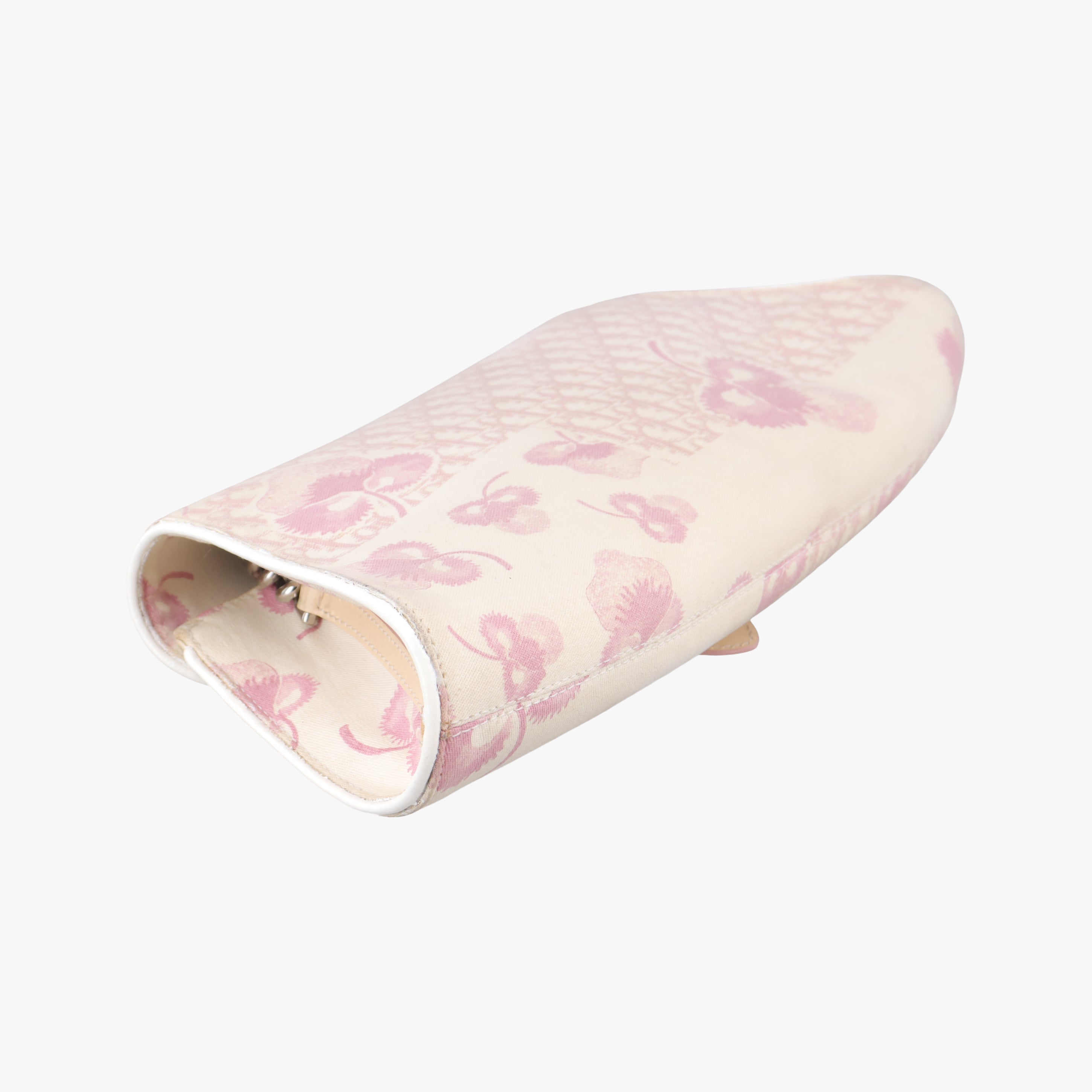 Pre-owned Christian Dior Cherry Blossom Flower Baguette White×Multicolour canvas  handbag | stylenewstar