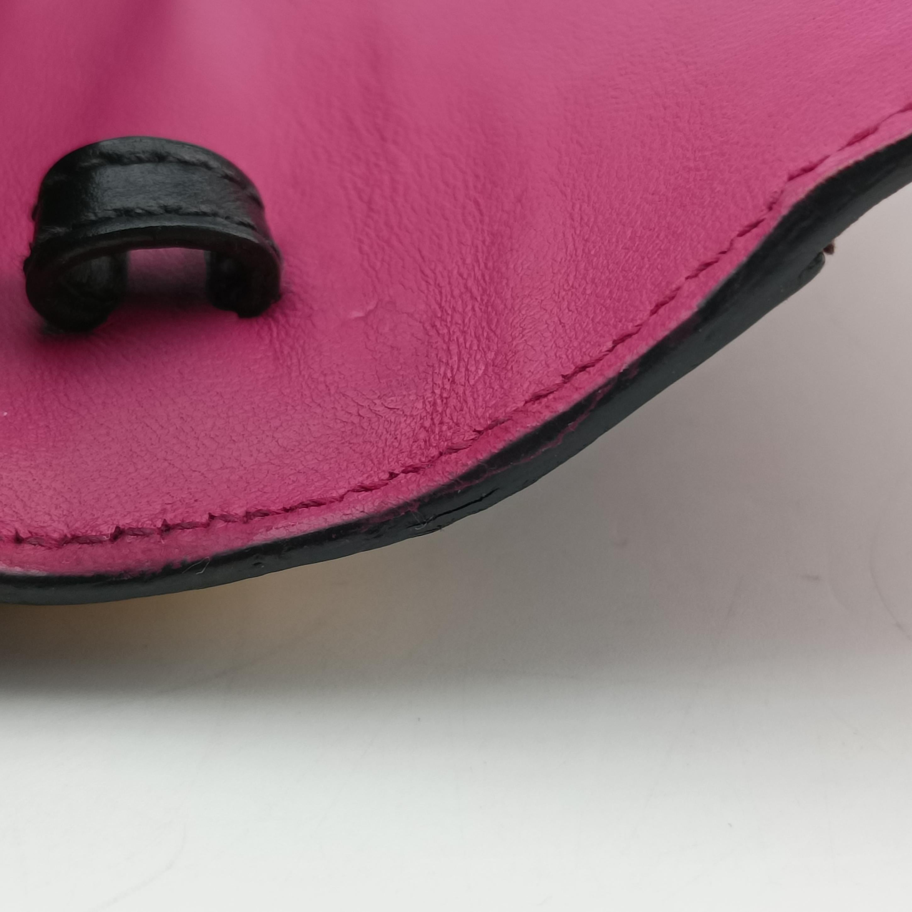 Pre-owned Prada City Calf Astrology Cahier pink×Black Saffiano leather×Leather  shoulderbag | stylenewstar