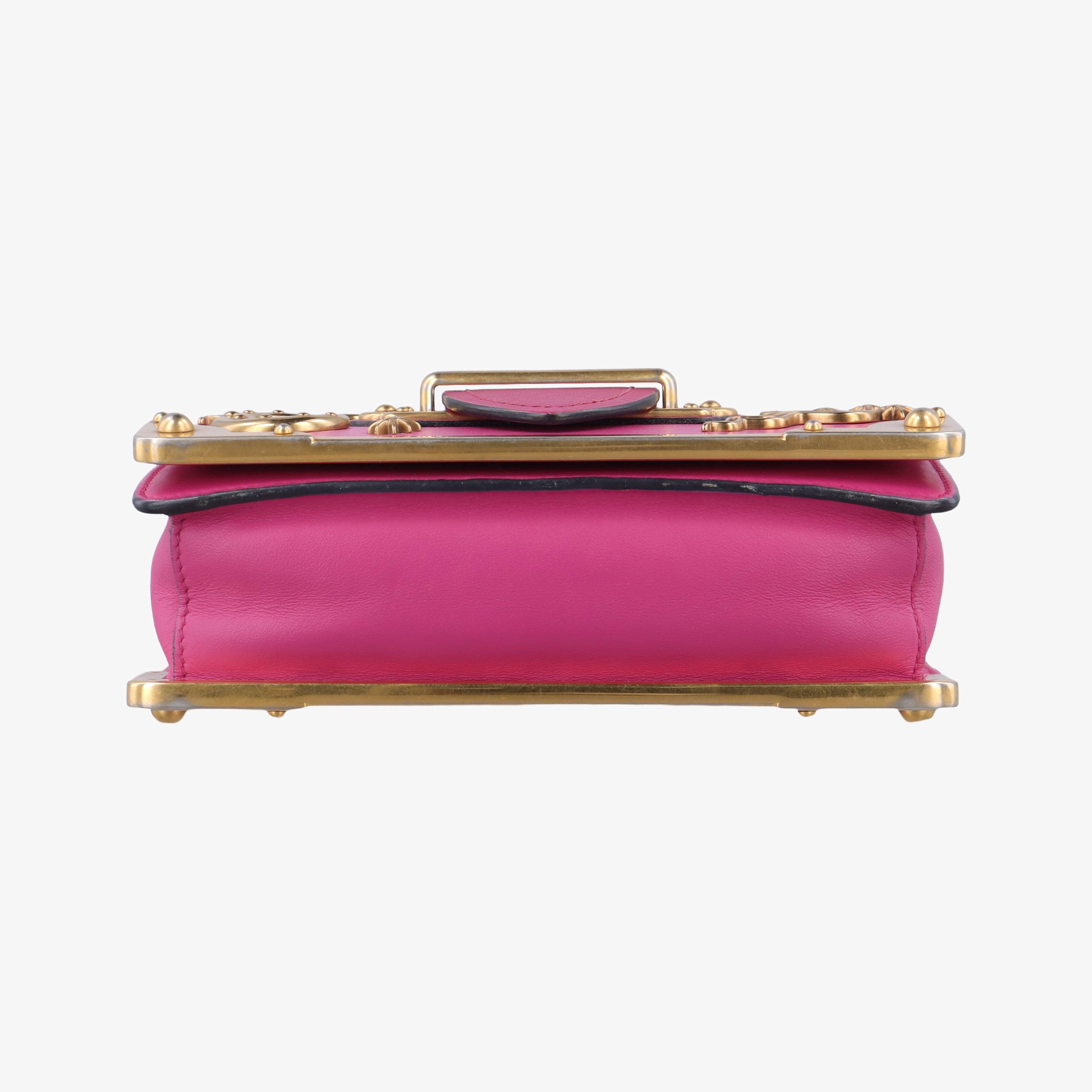 Pre-owned Prada City Calf Astrology Cahier pink×Black Saffiano leather×Leather  shoulderbag | stylenewstar