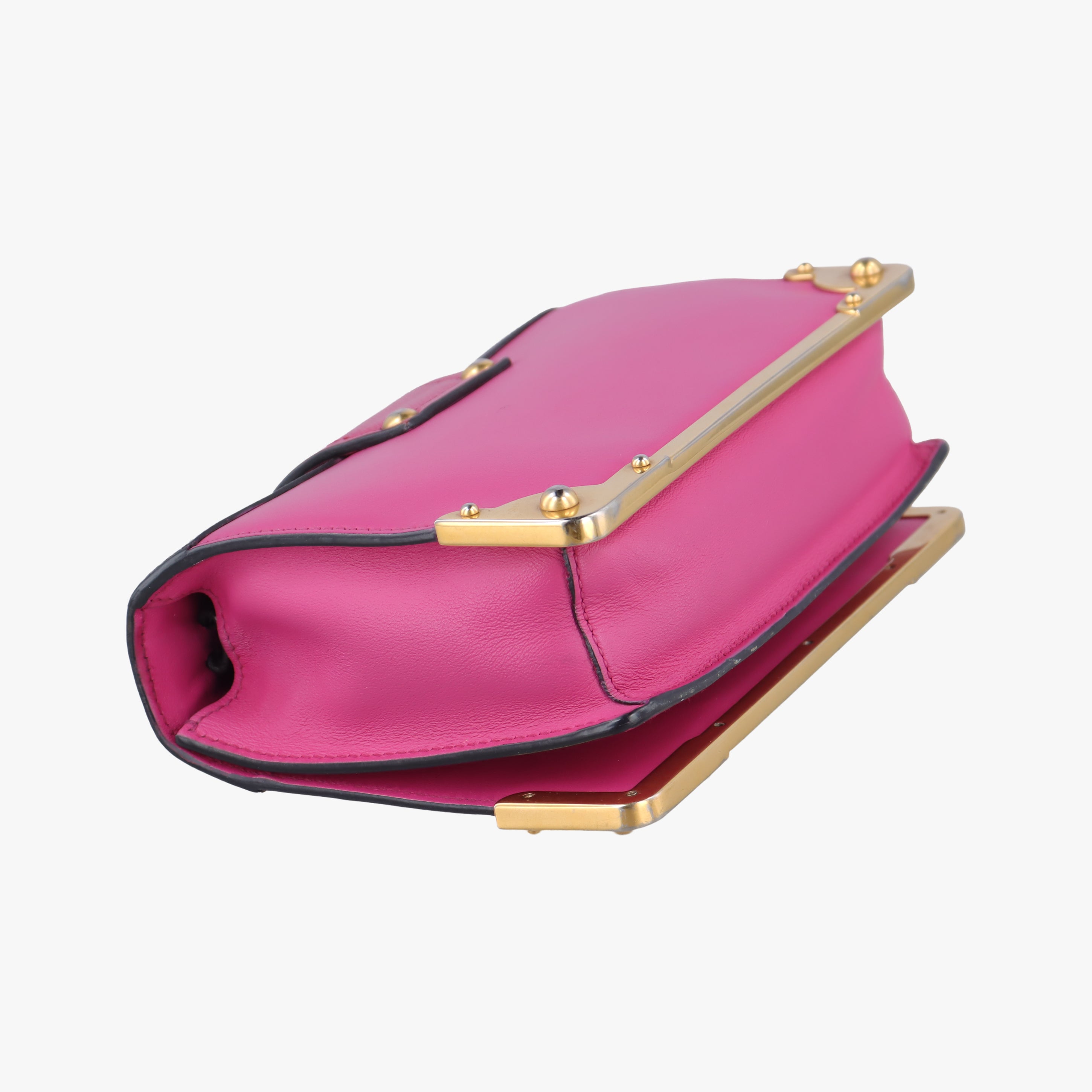 Pre-owned Prada City Calf Astrology Cahier pink×Black Saffiano leather×Leather  shoulderbag | stylenewstar