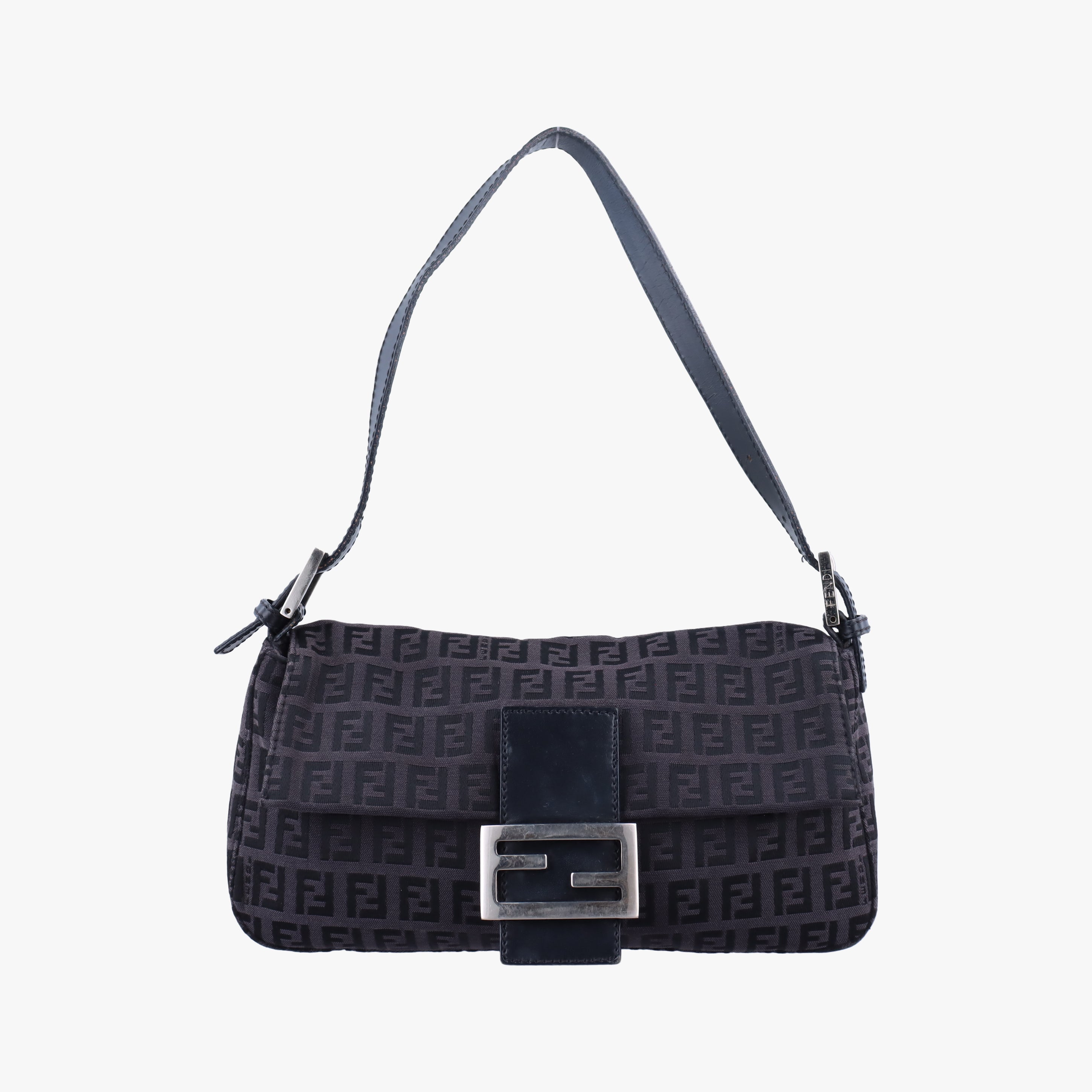 Secondhand Fendi Baguette Zucchino Black canvas 8BR000 handbag | stylenewstar