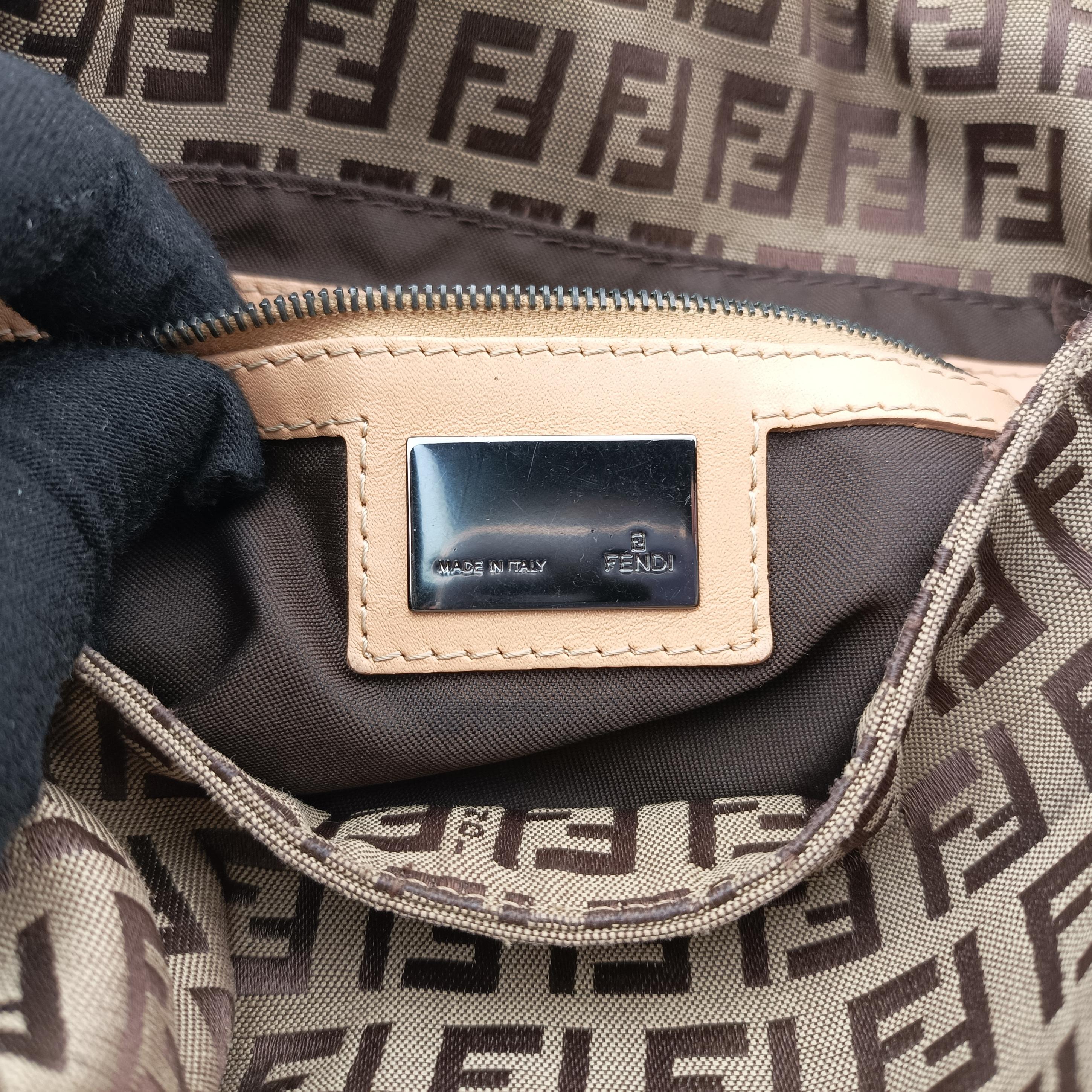 Pre-owned Fendi Mamma Bucket Zucchino Brown canvas 8BR001 shoulderbag | stylenewstar