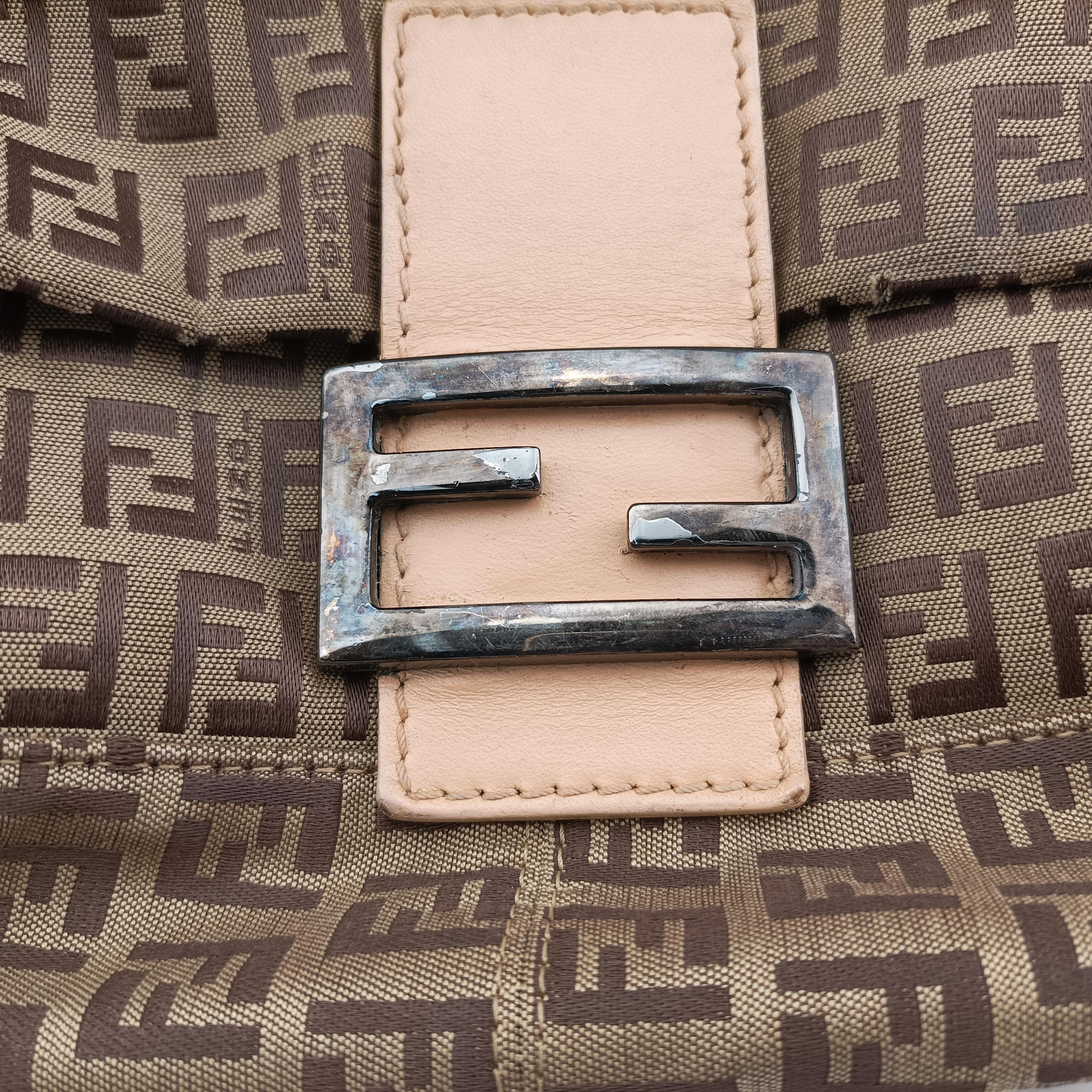 Pre-owned Fendi Mamma Bucket Zucchino Brown canvas 8BR001 shoulderbag | stylenewstar