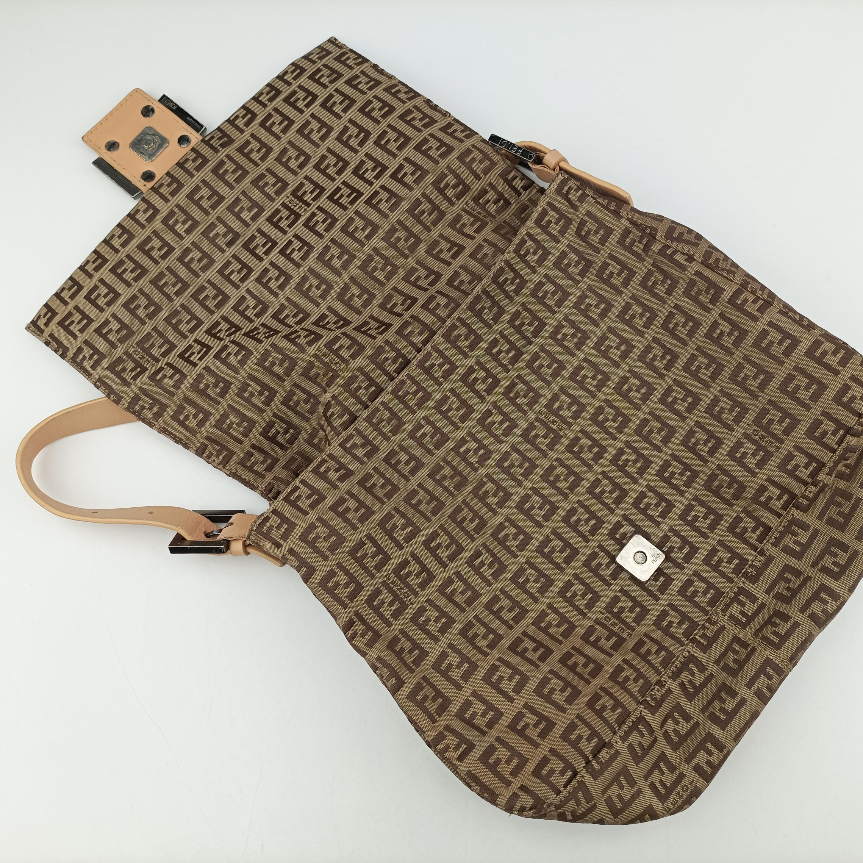 Pre-owned Fendi Mamma Bucket Zucchino Brown canvas 8BR001 shoulderbag | stylenewstar