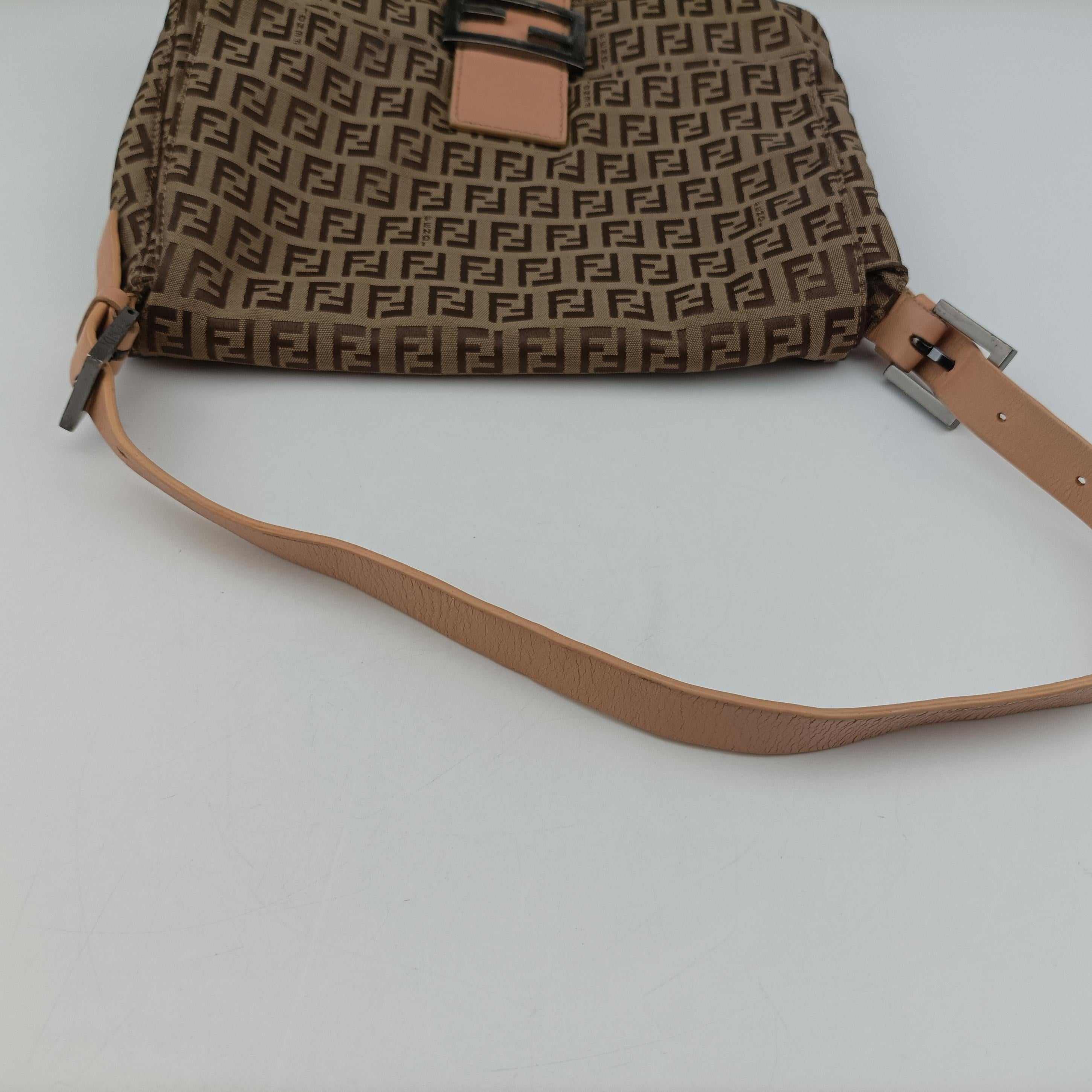 Pre-owned Fendi Mamma Bucket Zucchino Brown canvas 8BR001 shoulderbag | stylenewstar