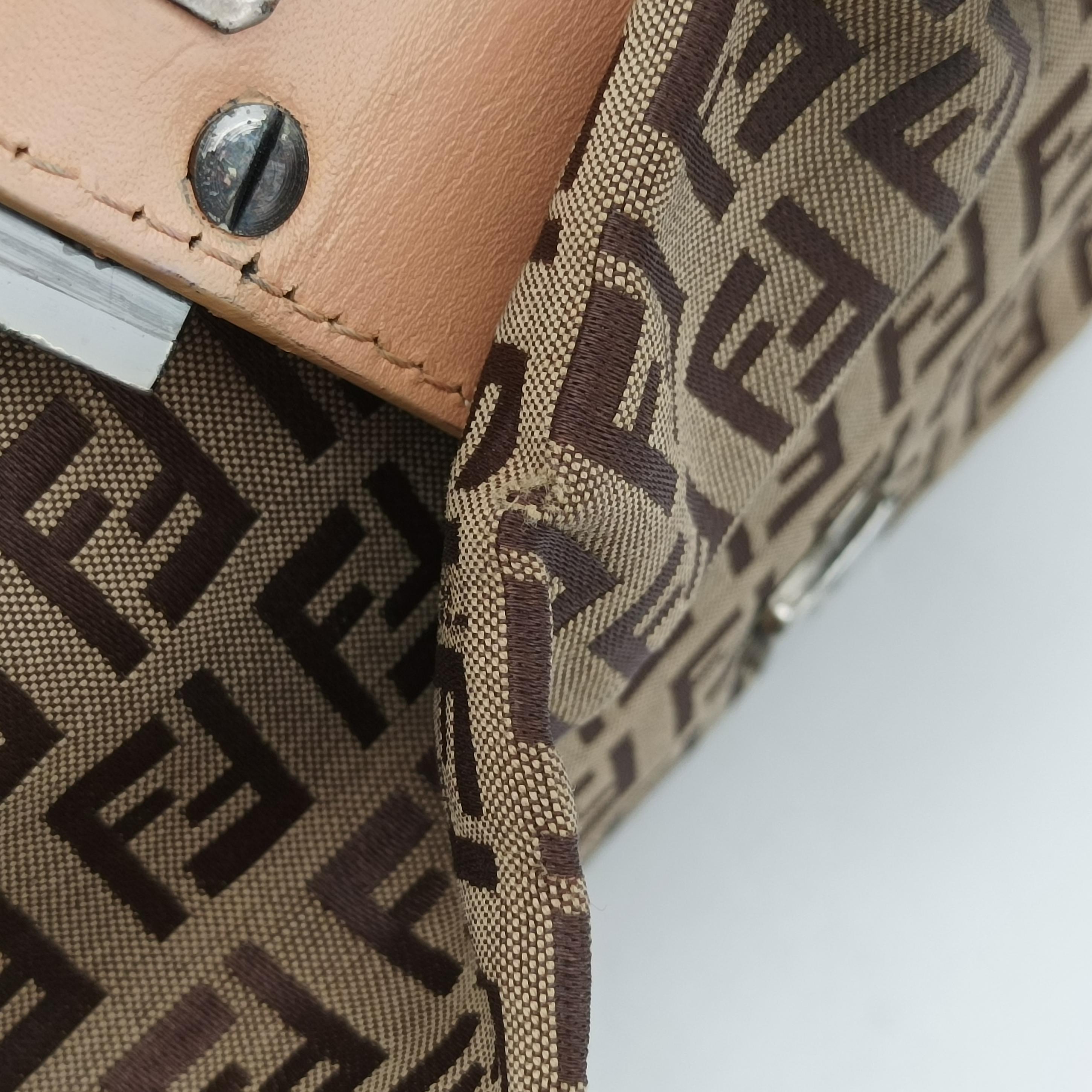 Pre-owned Fendi Mamma Bucket Zucchino Brown canvas 8BR001 shoulderbag | stylenewstar
