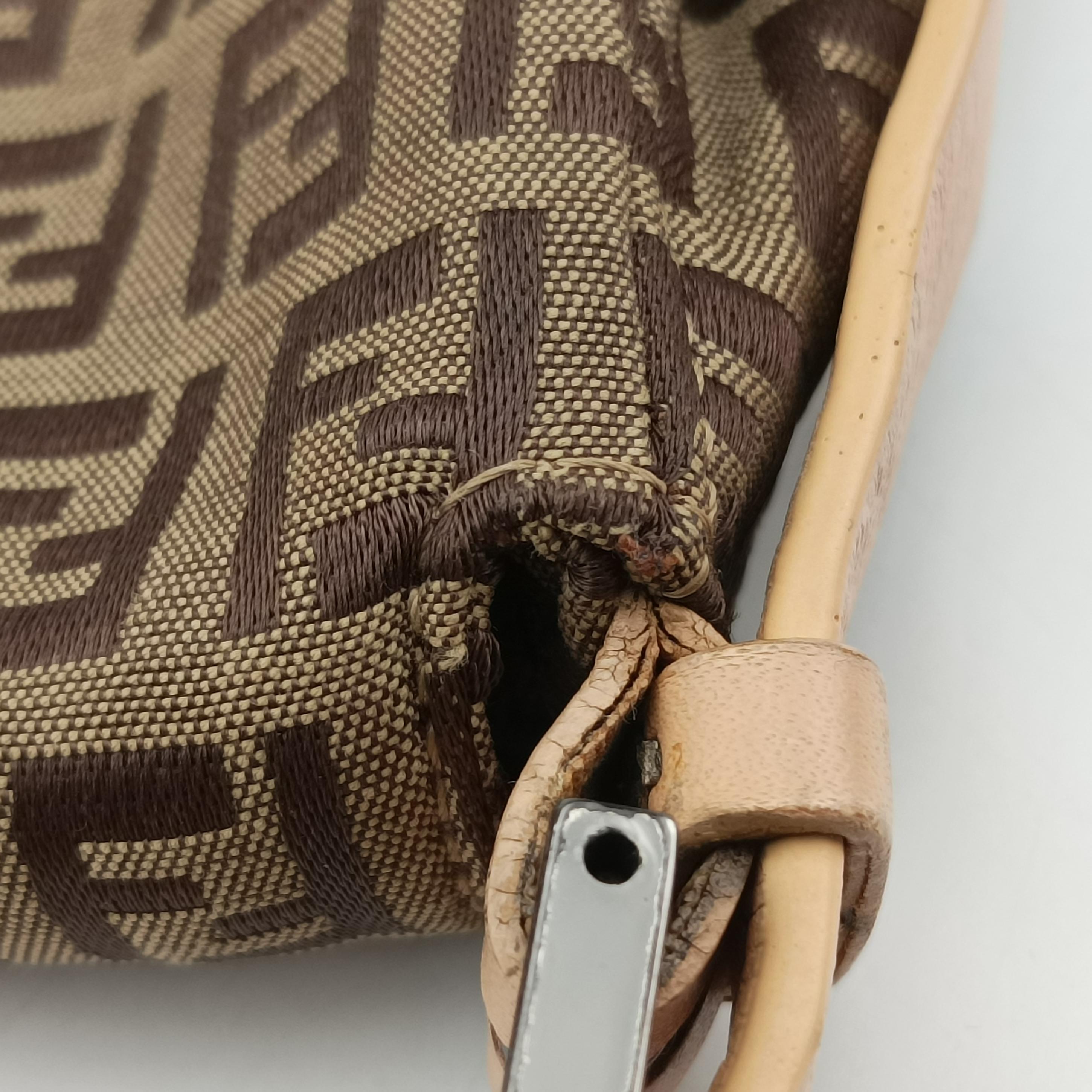 Pre-owned Fendi Mamma Bucket Zucchino Brown canvas 8BR001 shoulderbag | stylenewstar