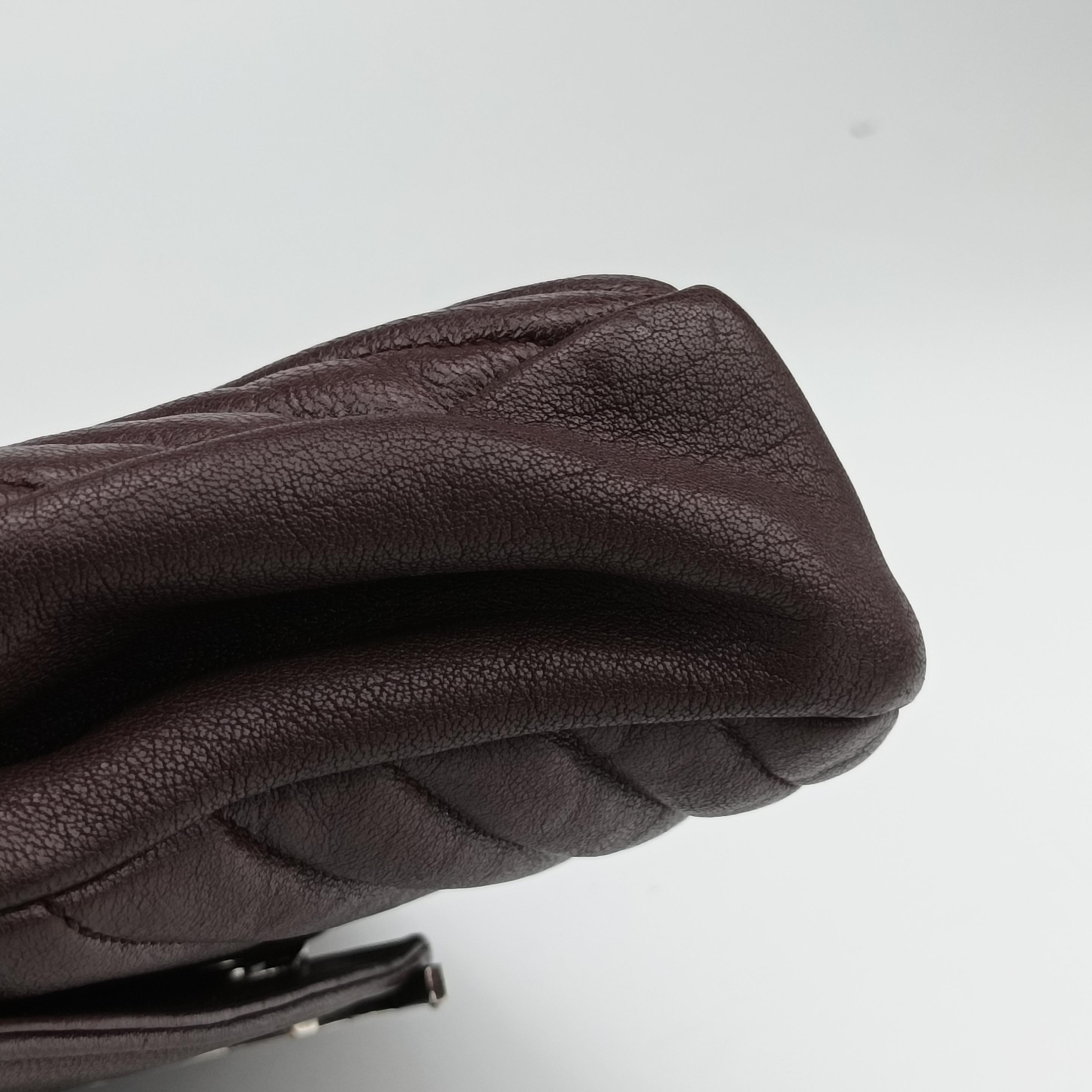 Pre-owned Yves Saint Laurent COLLEGE Burgundy Leather 428056 shoulderbag | stylenewstar