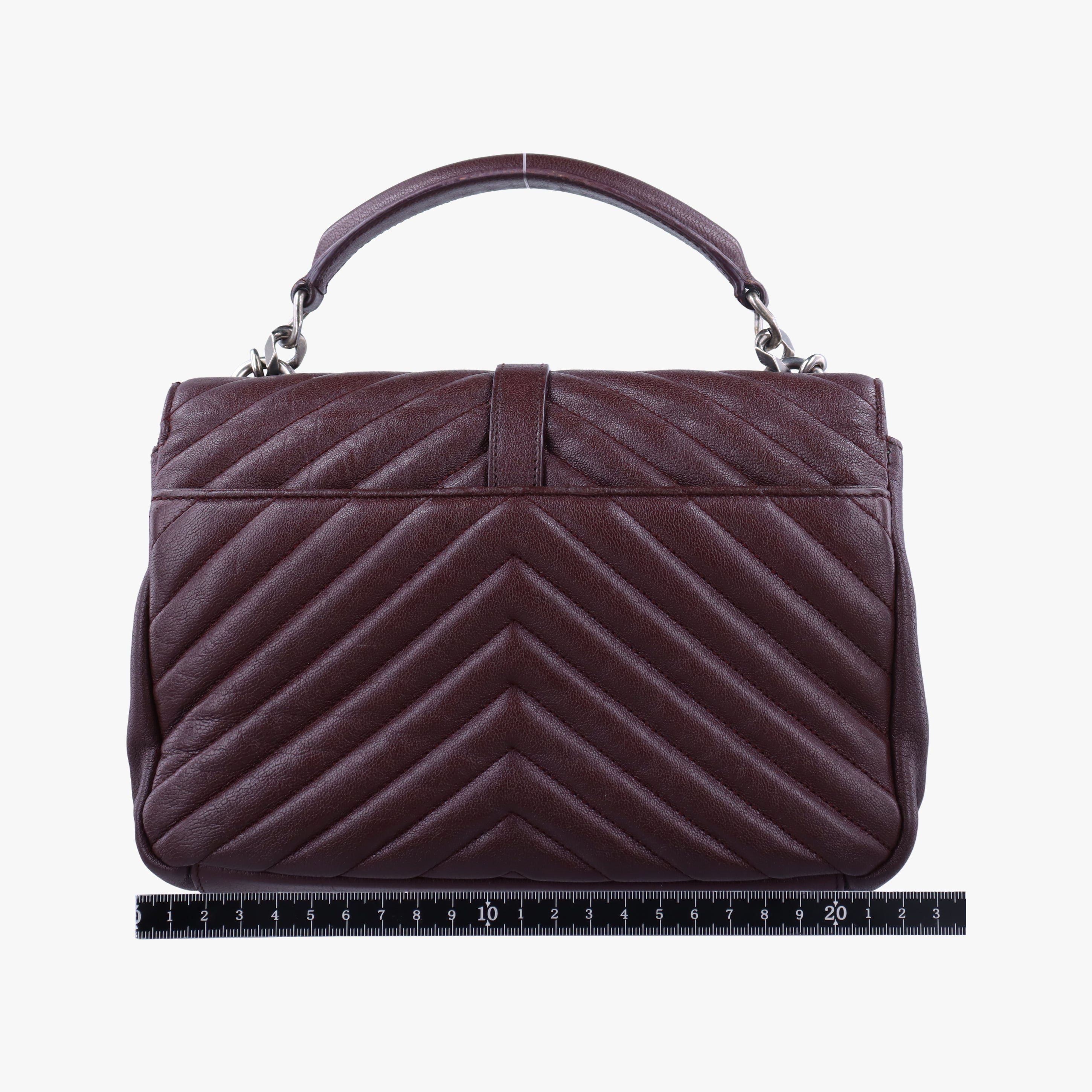 Pre-owned Yves Saint Laurent COLLEGE Burgundy Leather 428056 shoulderbag | stylenewstar
