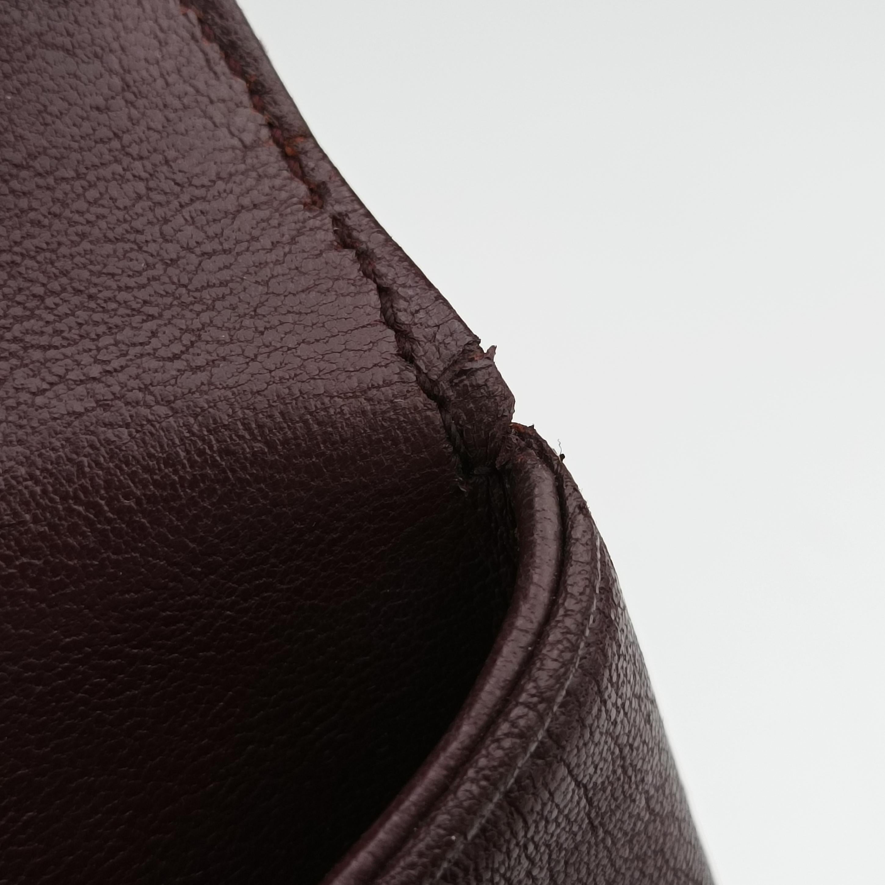 Pre-owned Yves Saint Laurent COLLEGE Burgundy Leather 428056 shoulderbag | stylenewstar