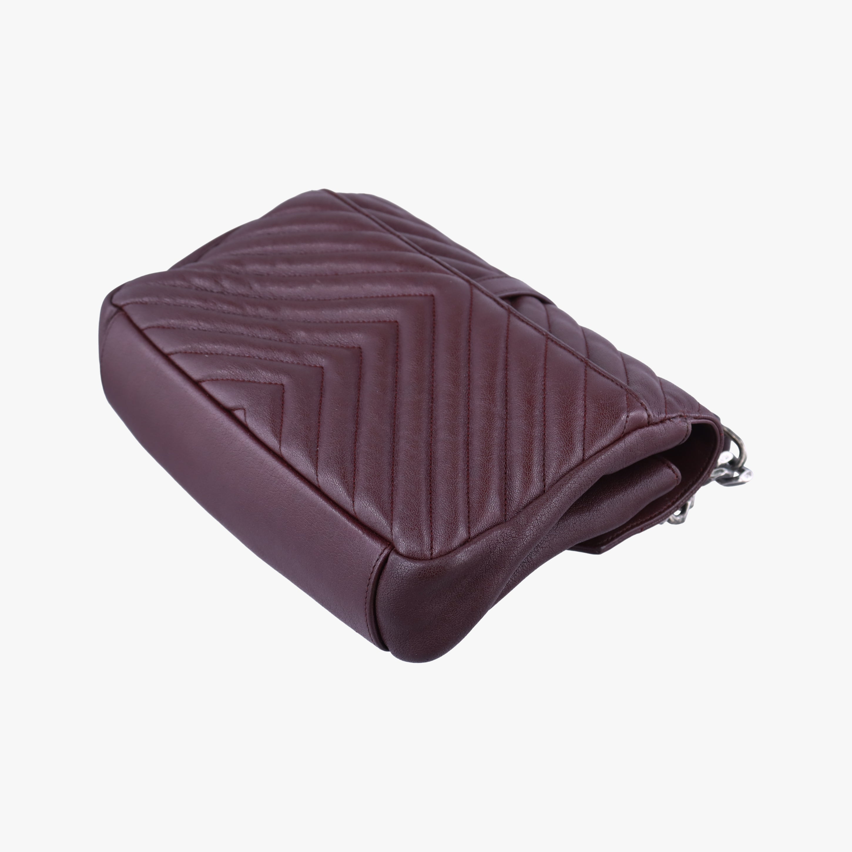 Pre-owned Yves Saint Laurent COLLEGE Burgundy Leather 428056 shoulderbag | stylenewstar