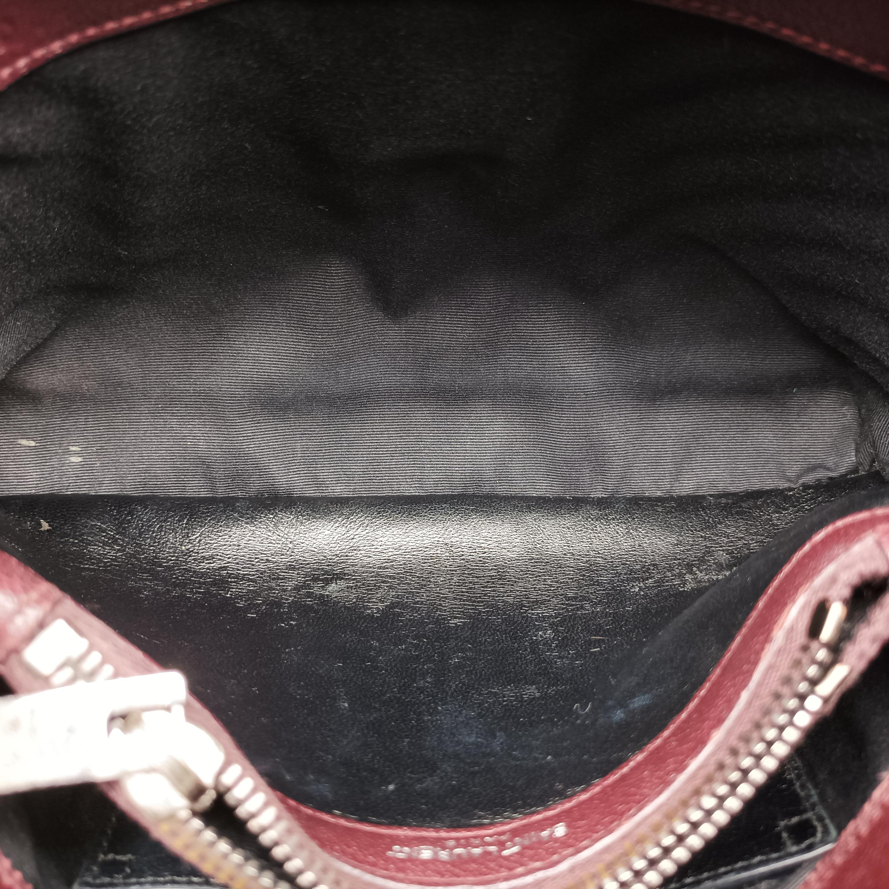 Pre-owned Yves Saint Laurent COLLEGE Burgundy Leather 428056 shoulderbag | stylenewstar