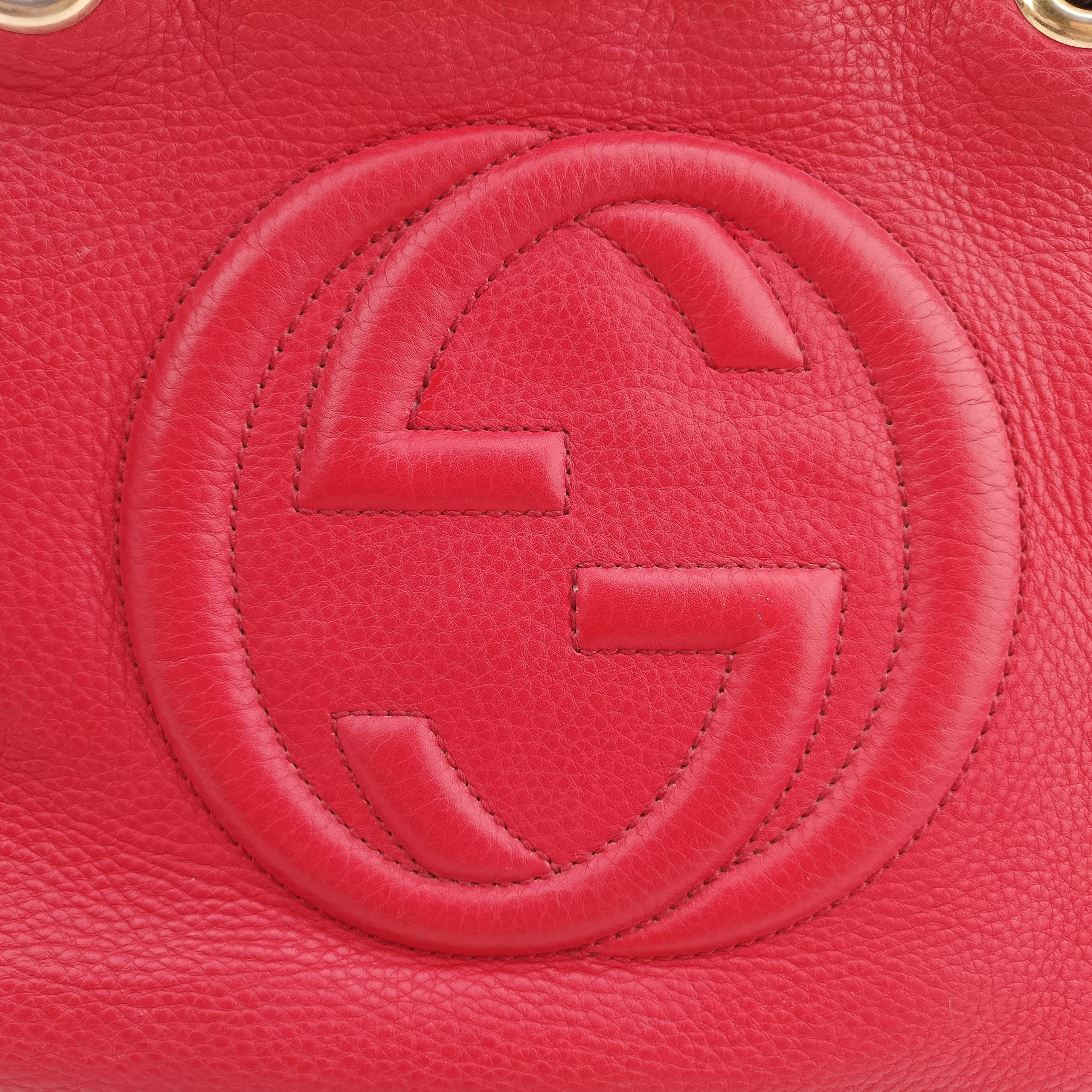 Pre-owned Gucci Soho Red Leather 353126 shoulderbag | stylenewstar