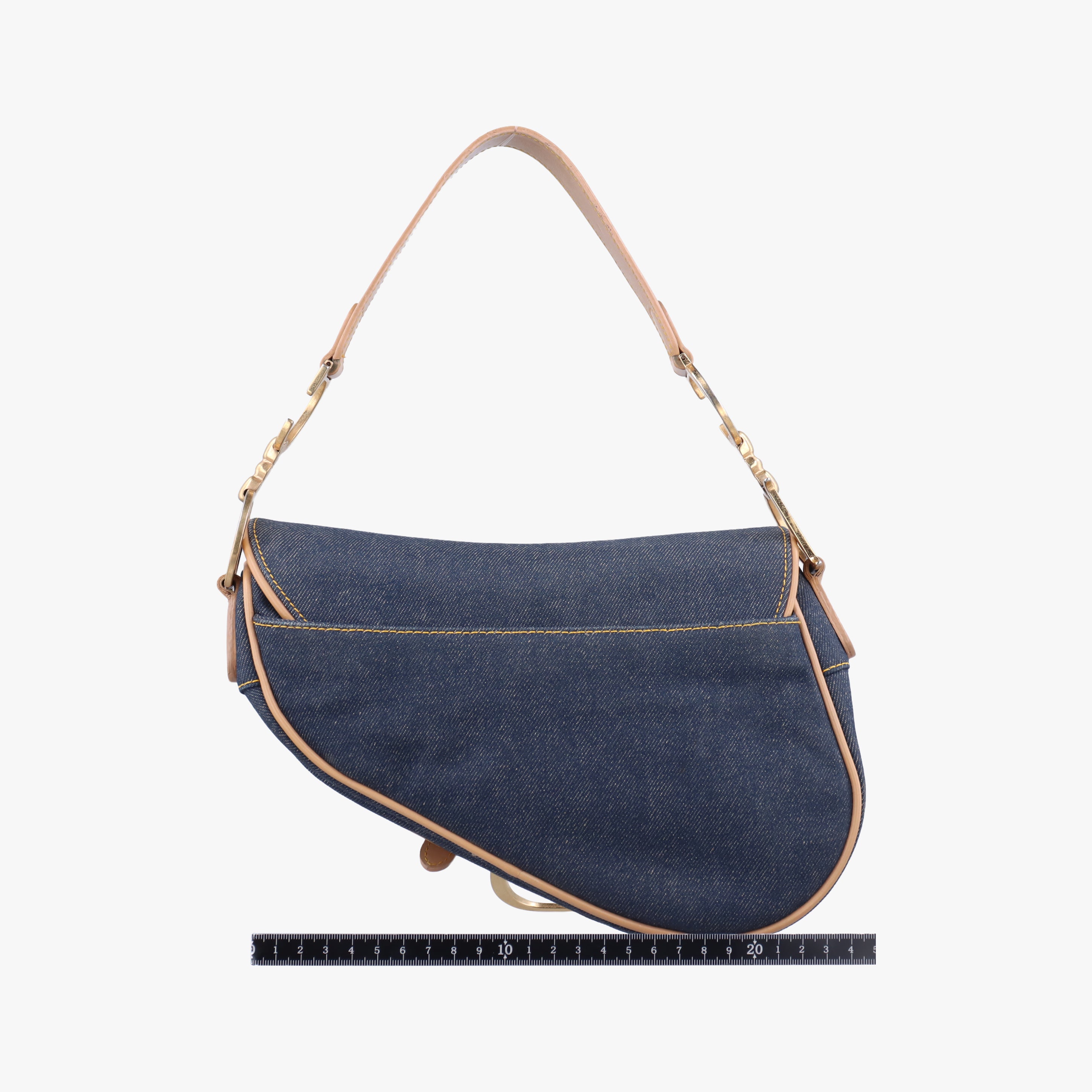 Pre-owned Christian Dior Saddlebags Blue Denim  handbag | stylenewstar
