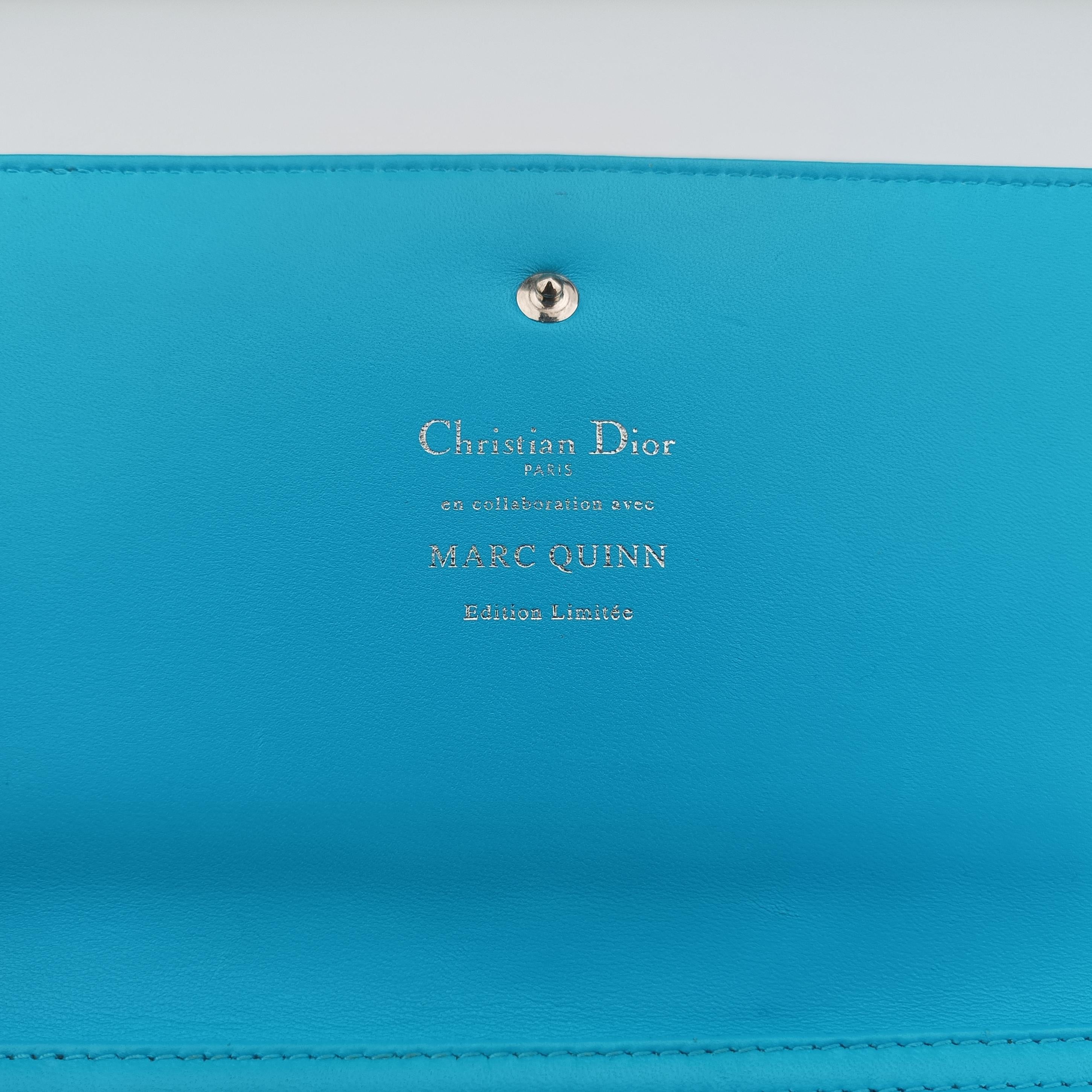Pre-owned Christian Dior Lady Dior Wallet on Chain Marc Quinn Multicolour patent  shoulderbag | stylenewstar