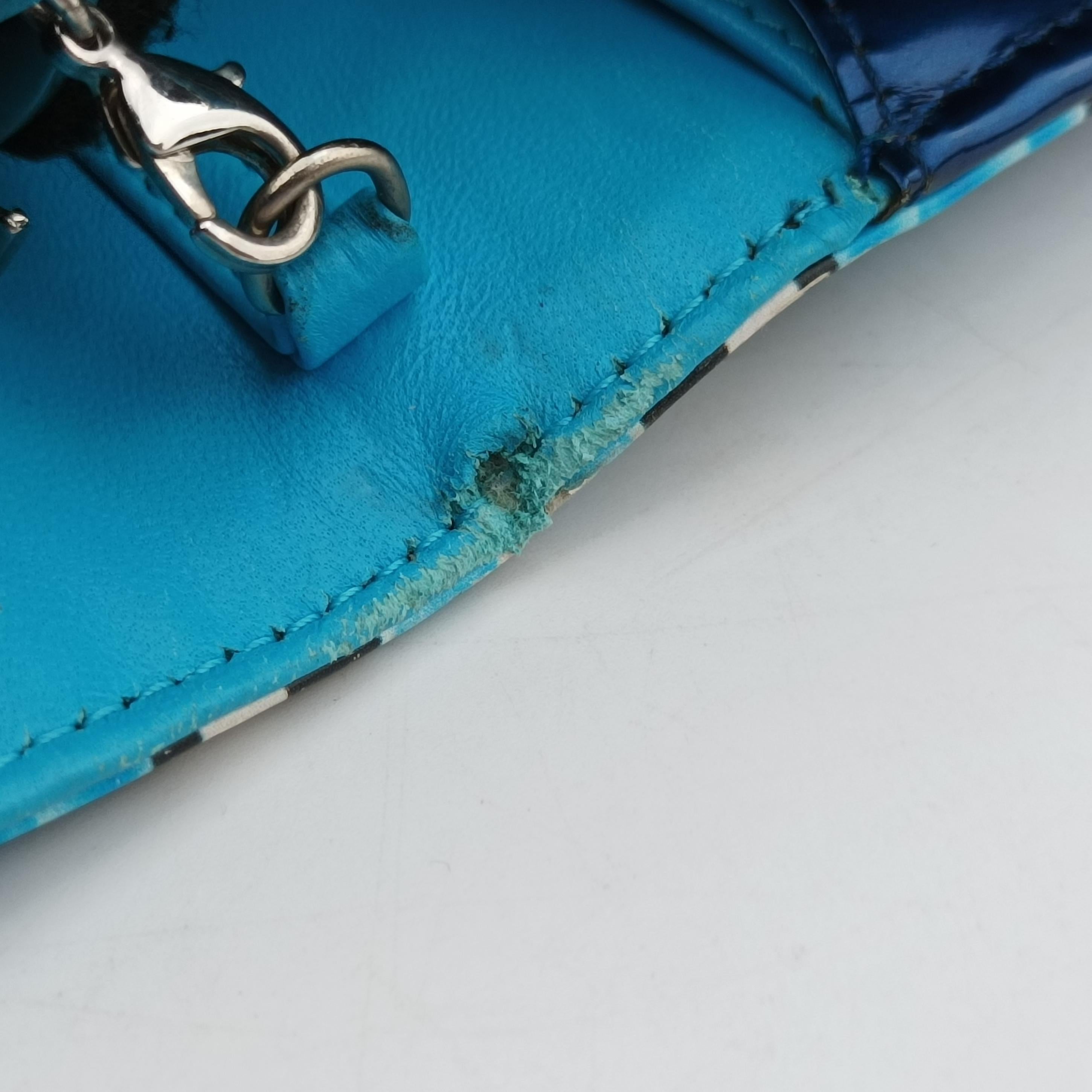 Pre-owned Christian Dior Lady Dior Wallet on Chain Marc Quinn Multicolour patent  shoulderbag | stylenewstar
