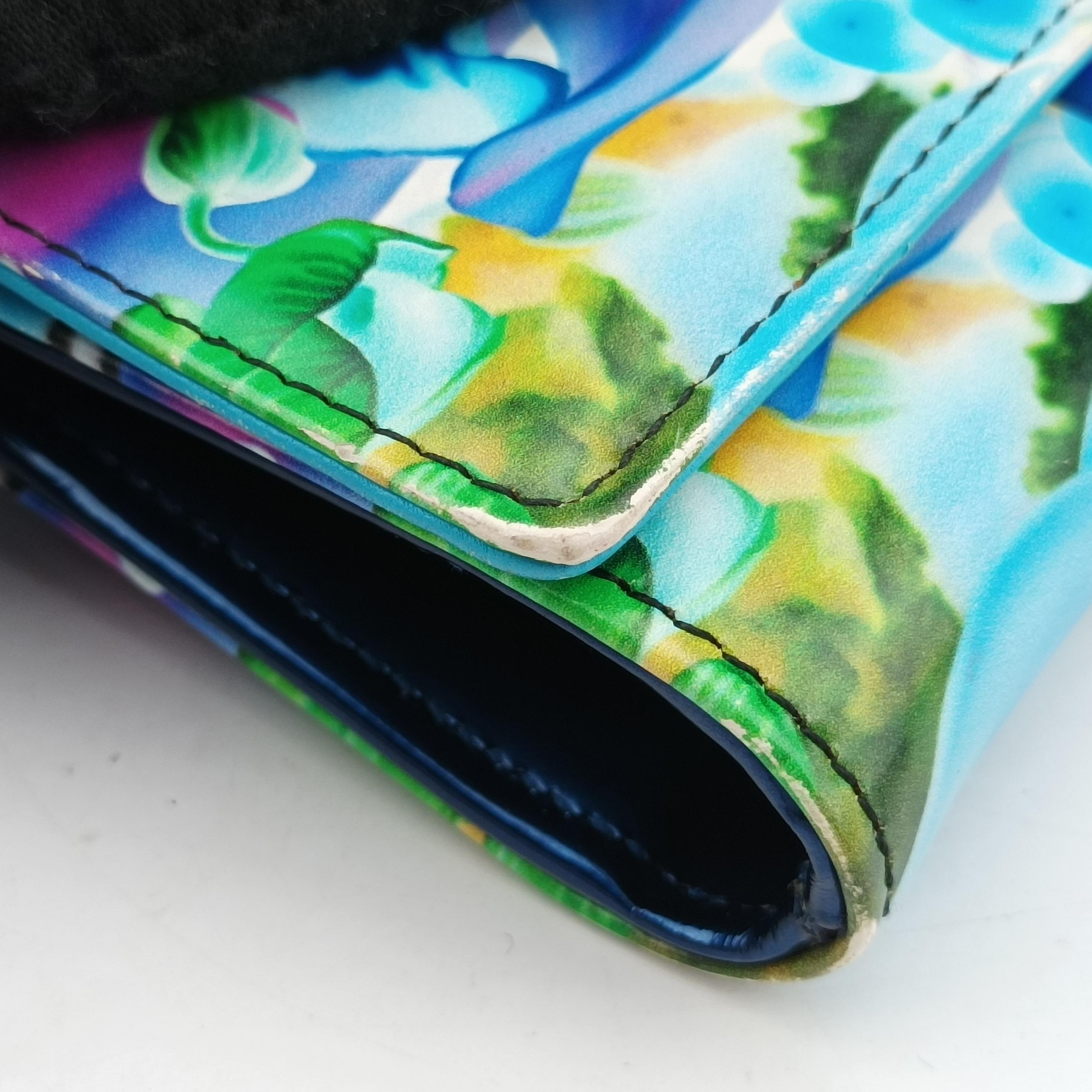 Pre-owned Christian Dior Lady Dior Wallet on Chain Marc Quinn Multicolour patent  shoulderbag | stylenewstar