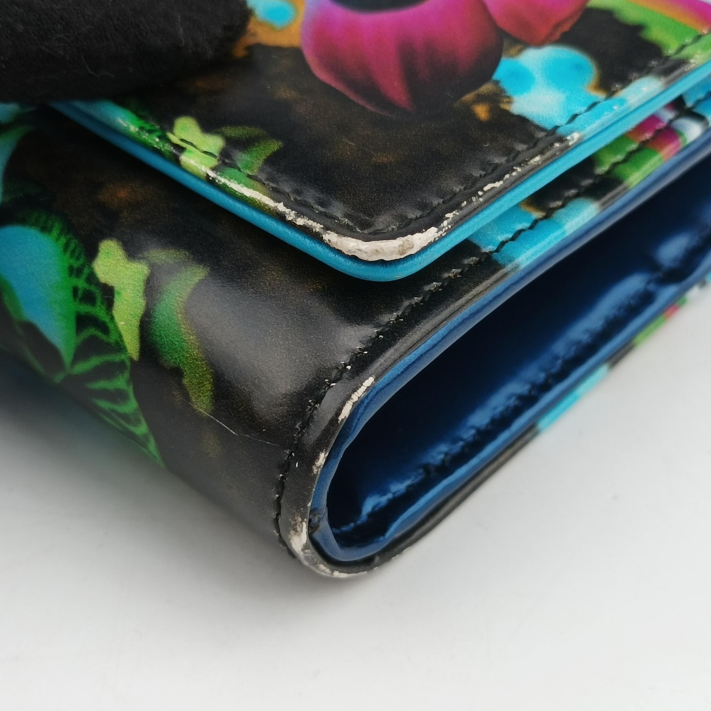 Pre-owned Christian Dior Lady Dior Wallet on Chain Marc Quinn Multicolour patent  shoulderbag | stylenewstar