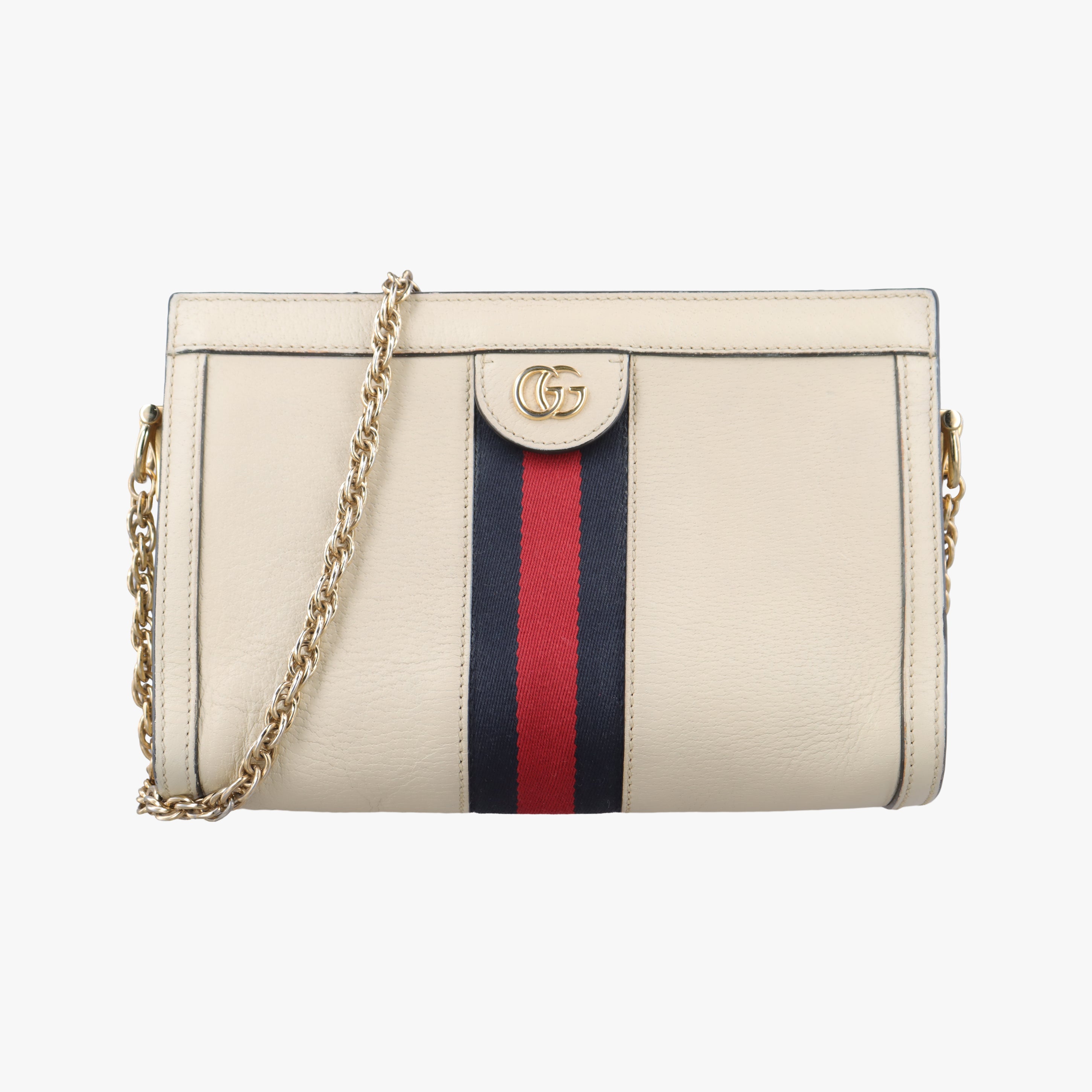 Pre-owned Gucci Ophidia White Leather 503877 shoulderbag | stylenewstar