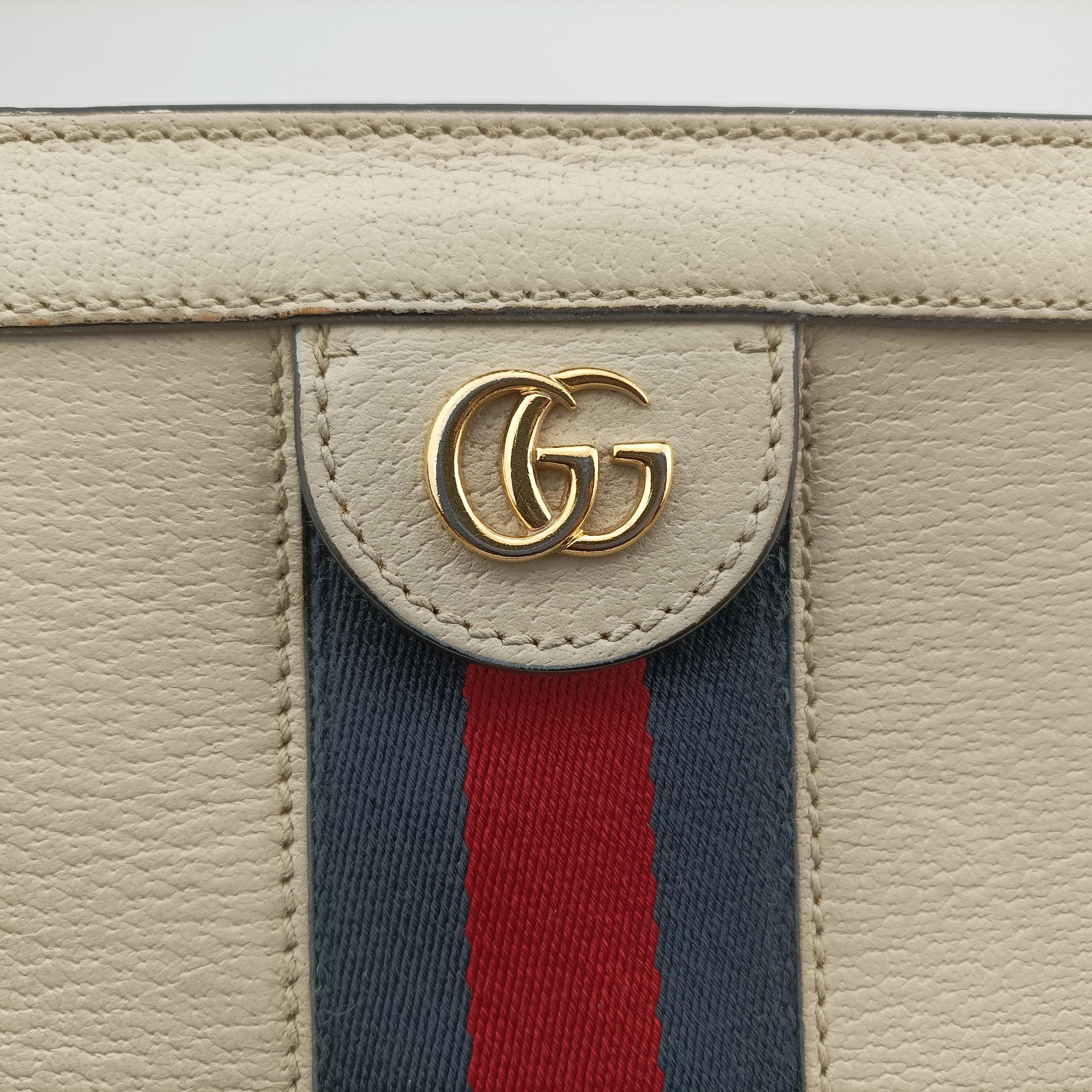 Pre-owned Gucci Ophidia White Leather 503877 shoulderbag | stylenewstar