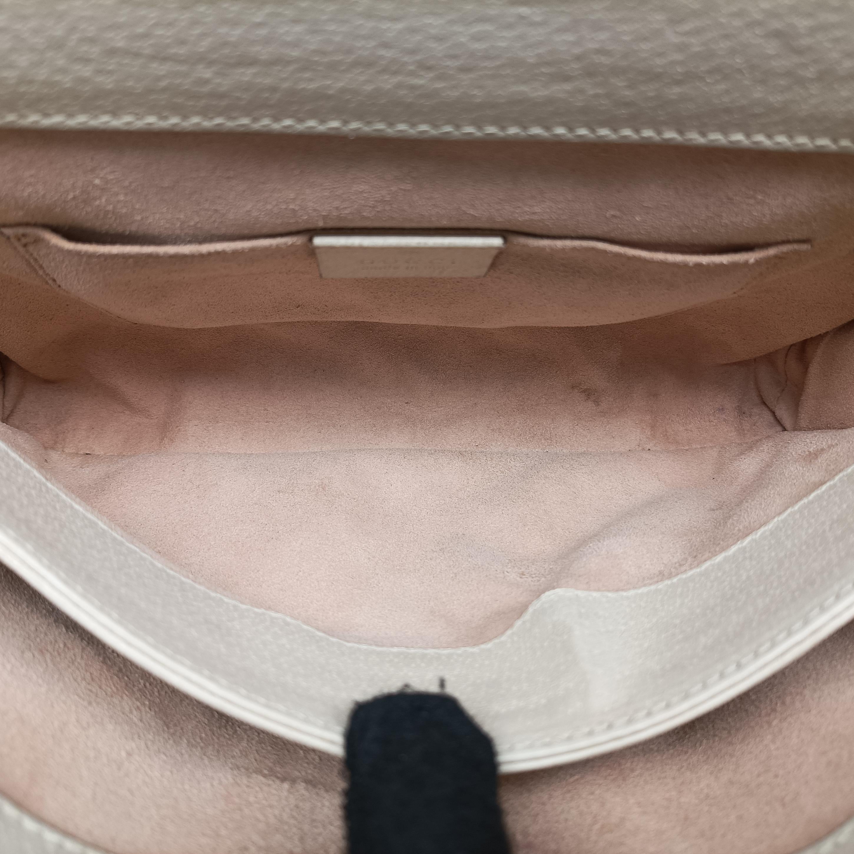 Pre-owned Gucci Ophidia White Leather 503877 shoulderbag | stylenewstar