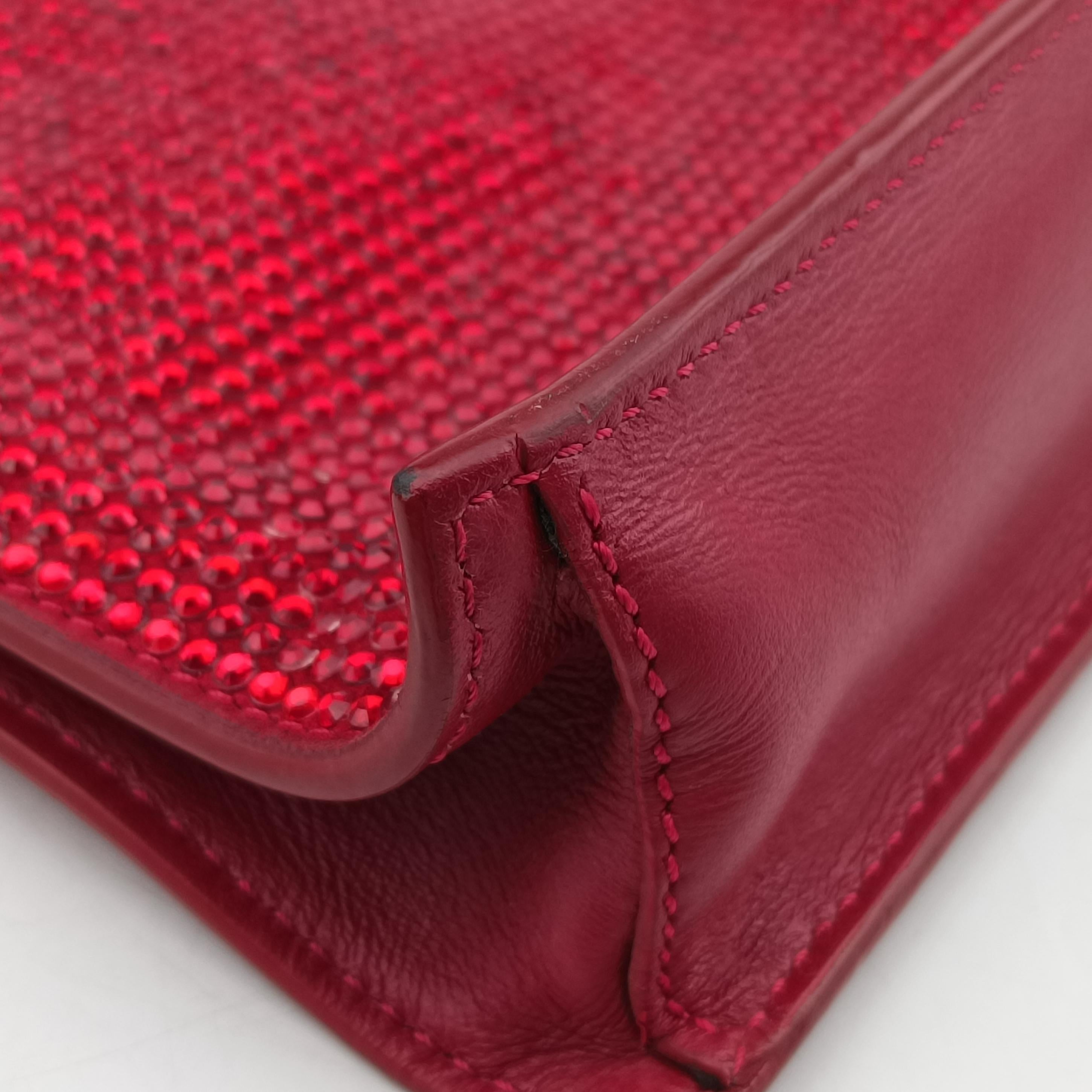 Pre-owned VERSACE medusa Burgundy leather  clutchbag | stylenewstar