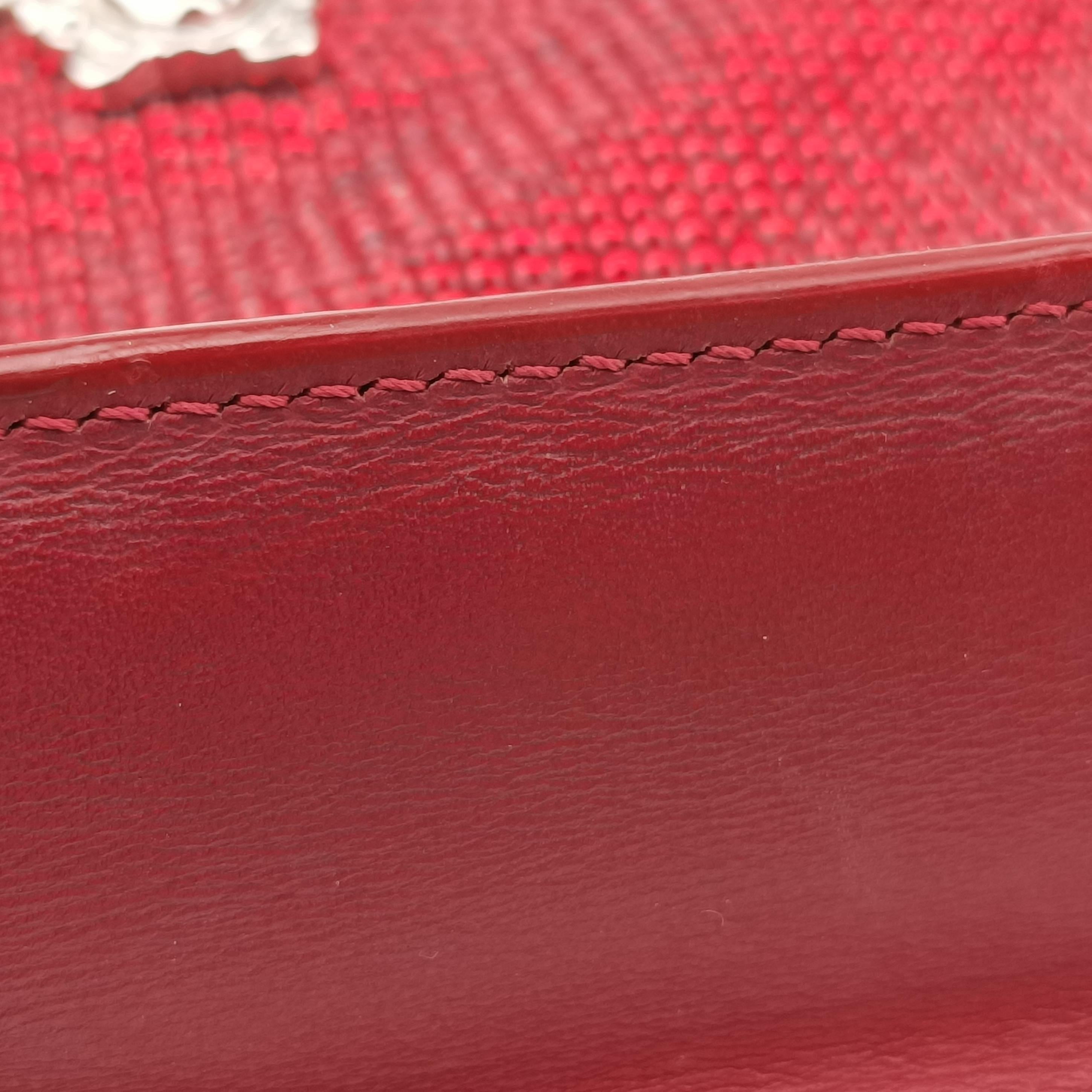 Pre-owned VERSACE medusa Burgundy leather  clutchbag | stylenewstar