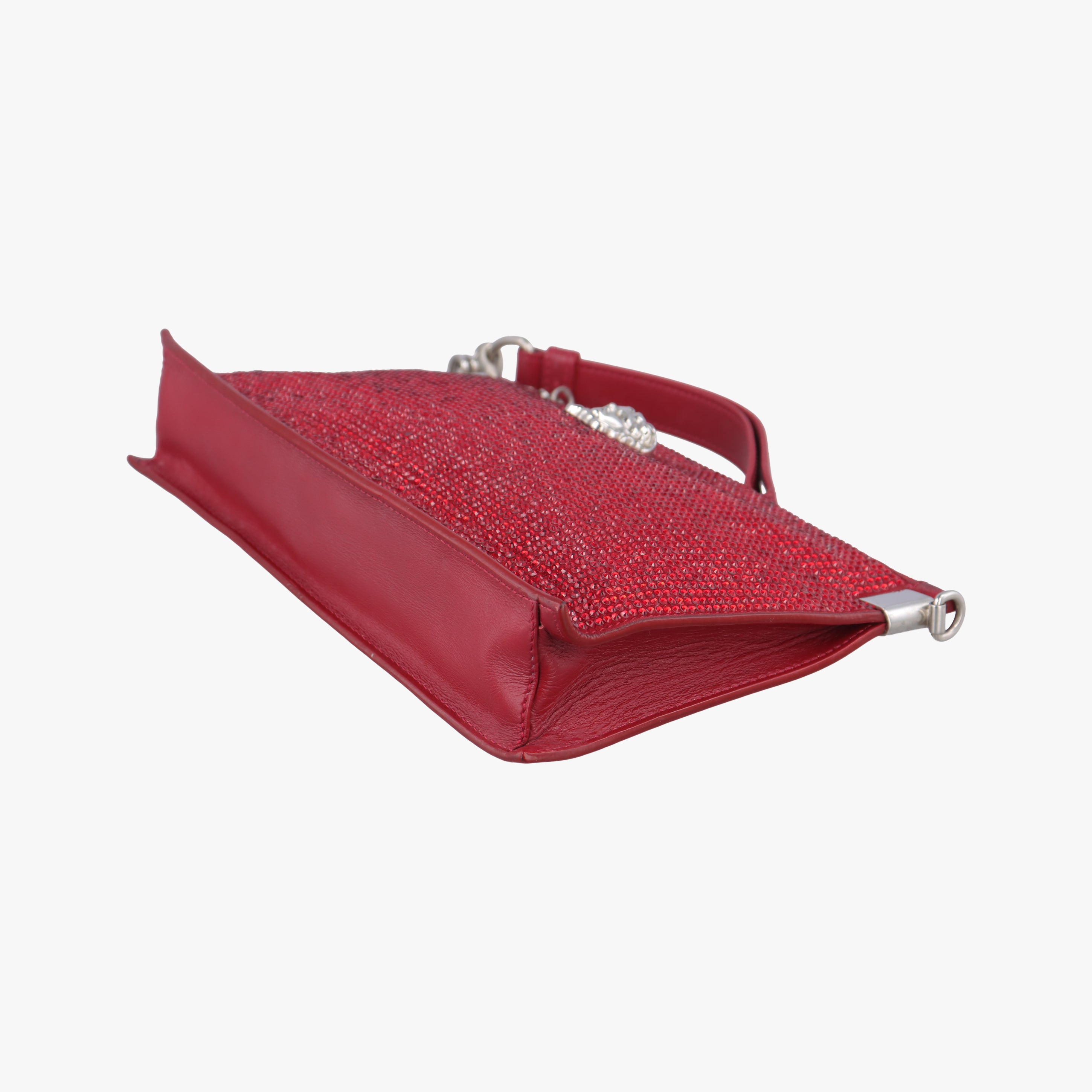 Pre-owned VERSACE medusa Burgundy leather  clutchbag | stylenewstar
