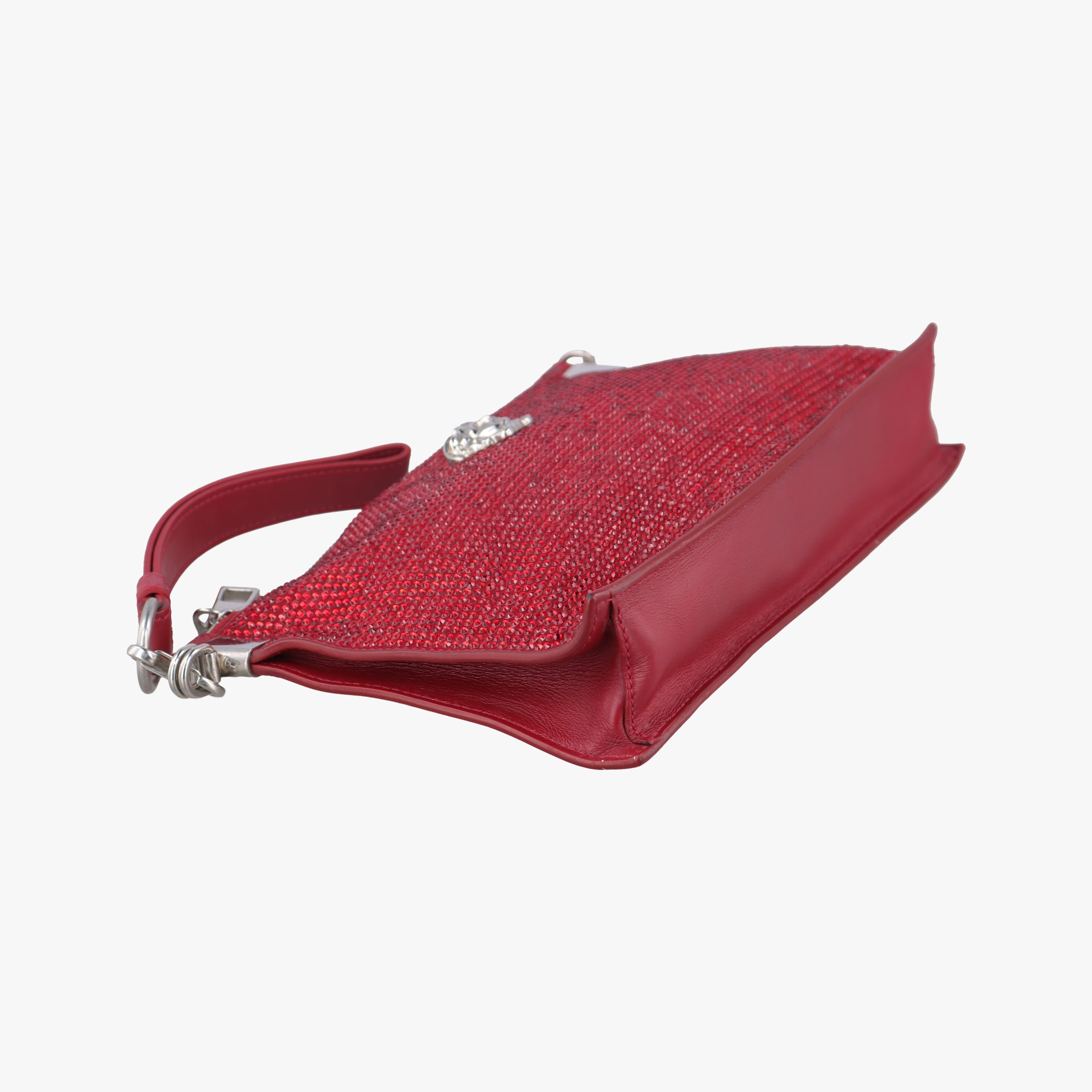 Pre-owned VERSACE medusa Burgundy leather  clutchbag | stylenewstar