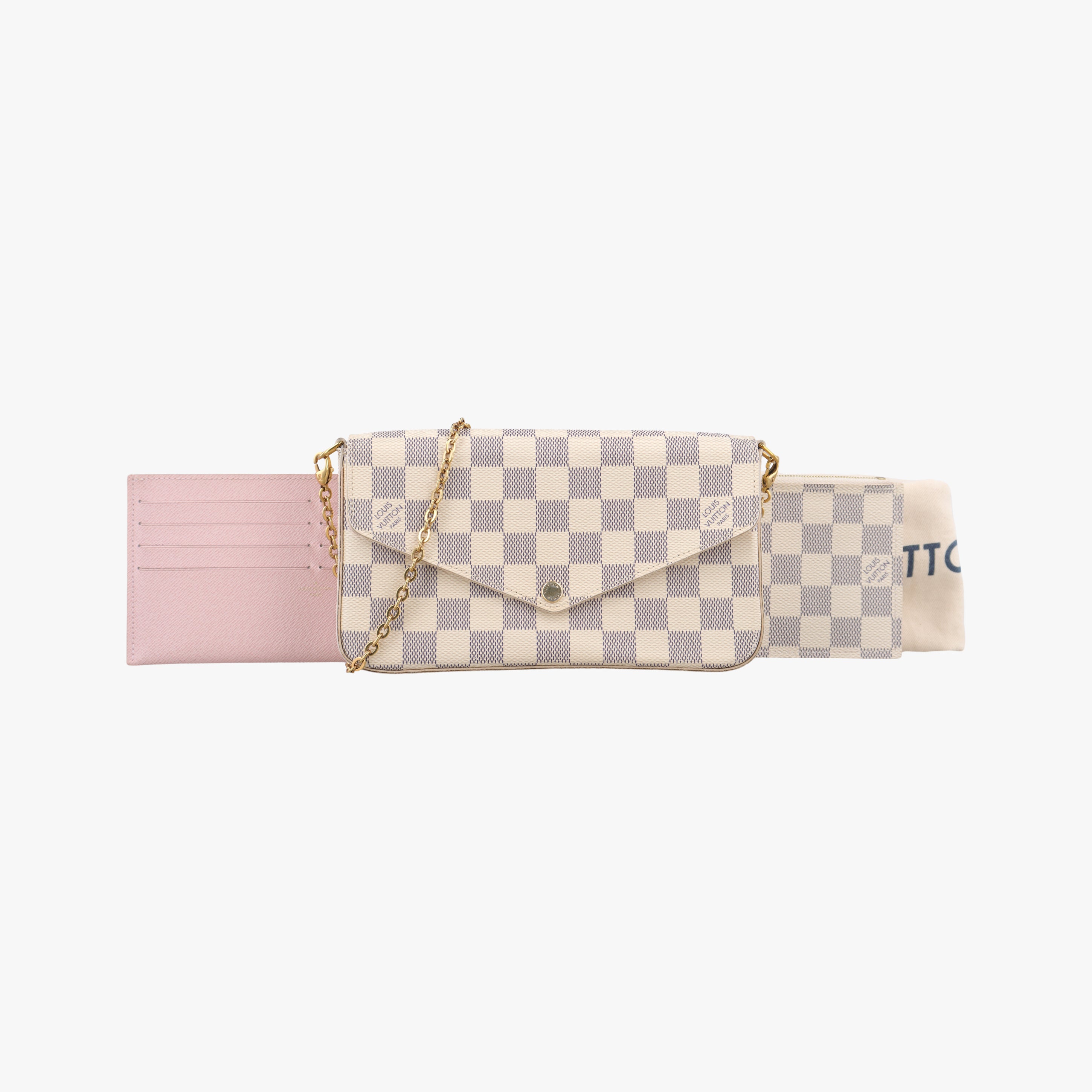 Pre-owned Louis Vuitton Pochette FeLICIE Azur Damier Canvas N63106 shoulderbag | stylenewstar