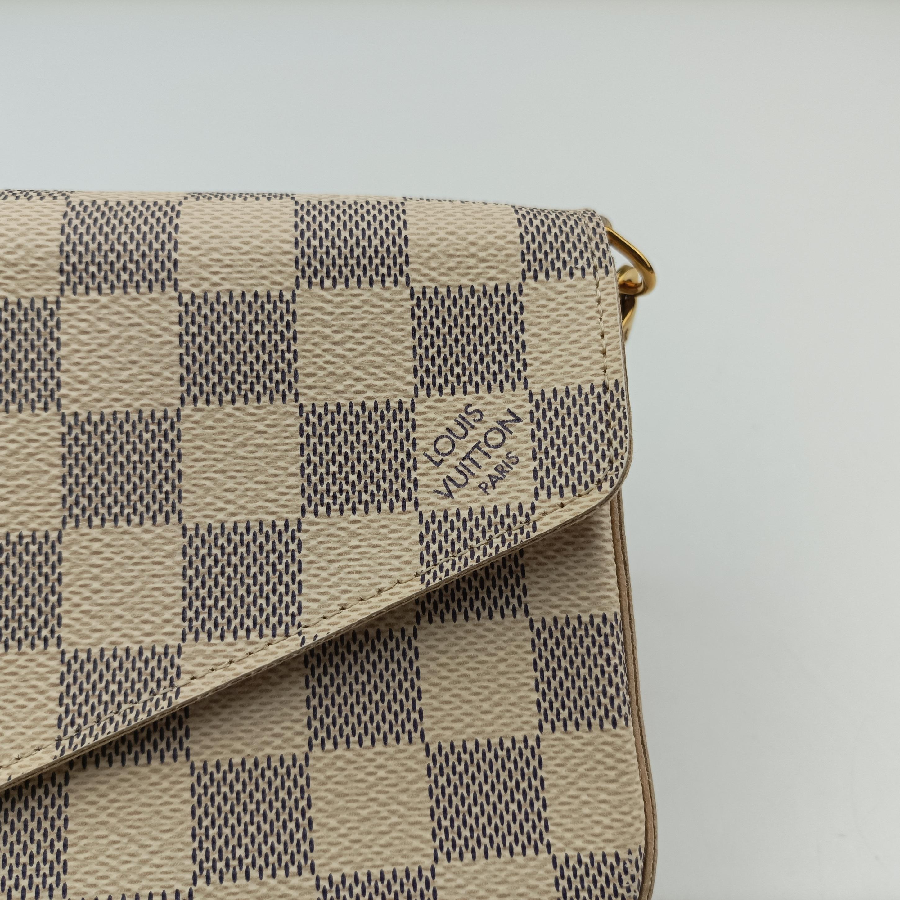 Pre-owned Louis Vuitton Pochette FeLICIE Azur Damier Canvas N63106 shoulderbag | stylenewstar