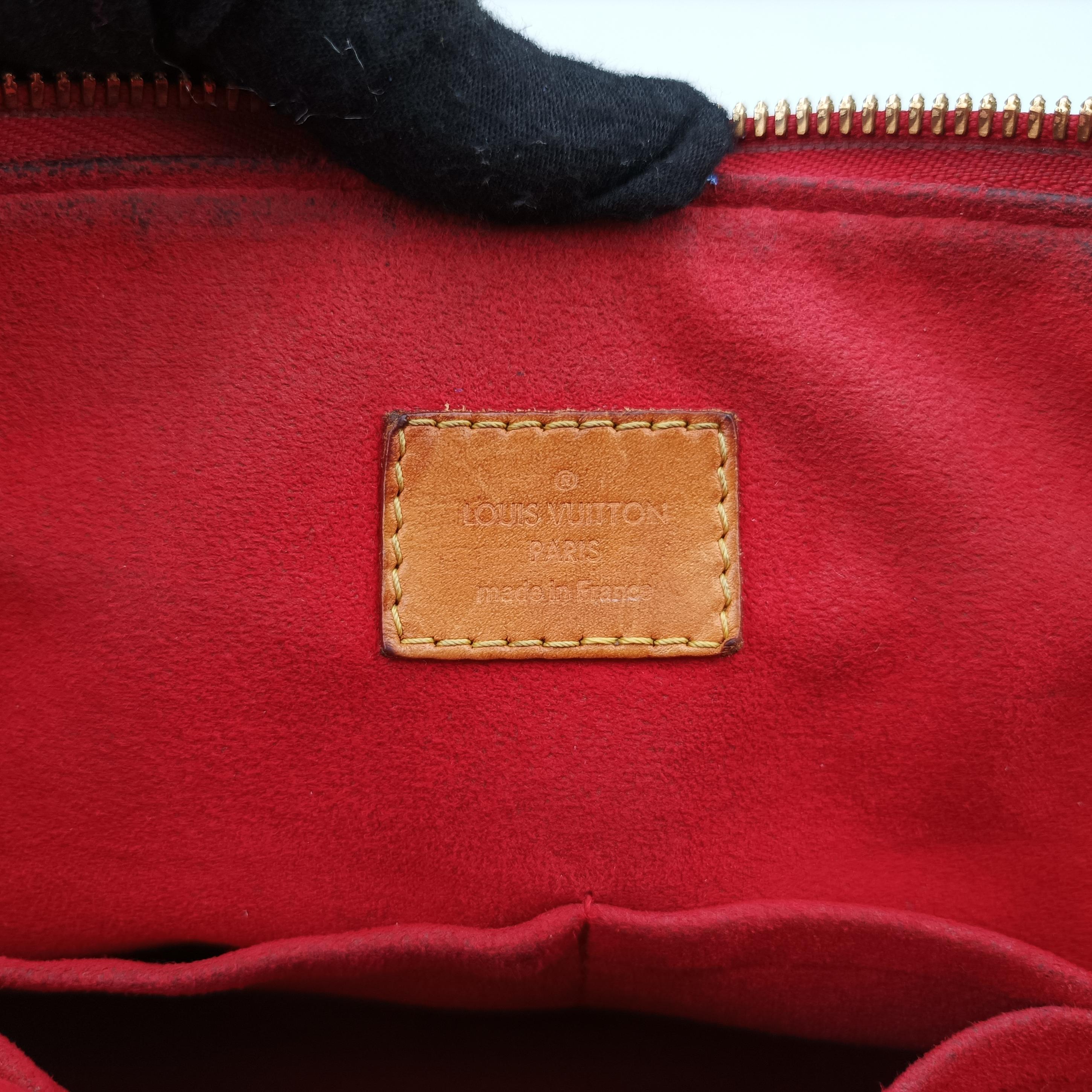 Vintage Louis Vuitton PALLAS Brown×CERISE Monogram Canvas×calf leather M41175 shoulderbag | stylenewstar