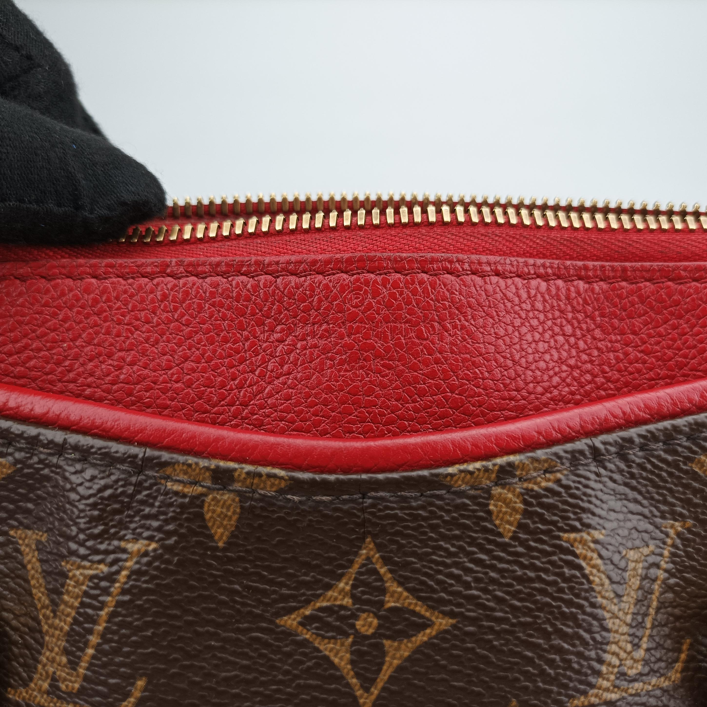 Vintage Louis Vuitton PALLAS Brown×CERISE Monogram Canvas×calf leather M41175 shoulderbag | stylenewstar