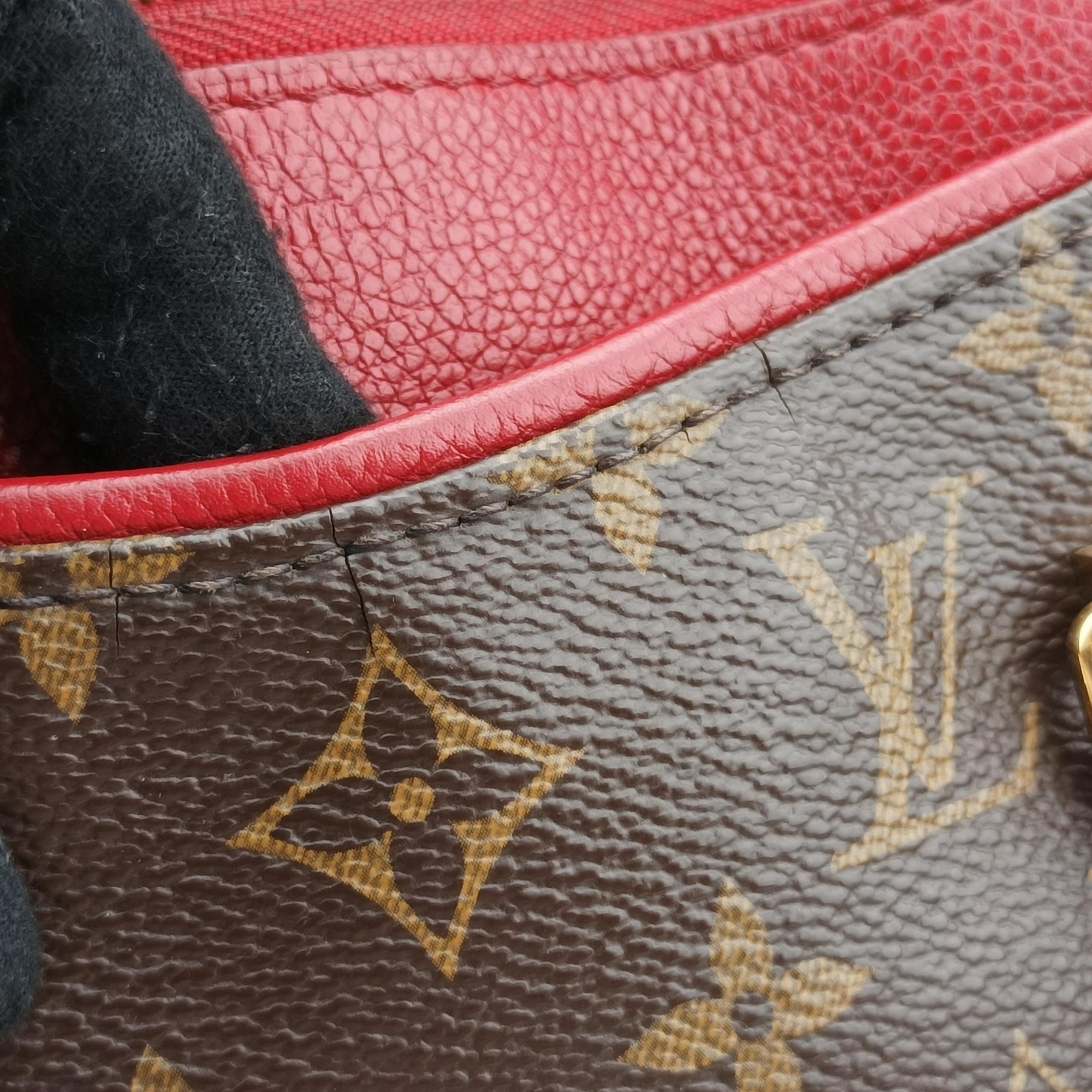 Vintage Louis Vuitton PALLAS Brown×CERISE Monogram Canvas×calf leather M41175 shoulderbag | stylenewstar