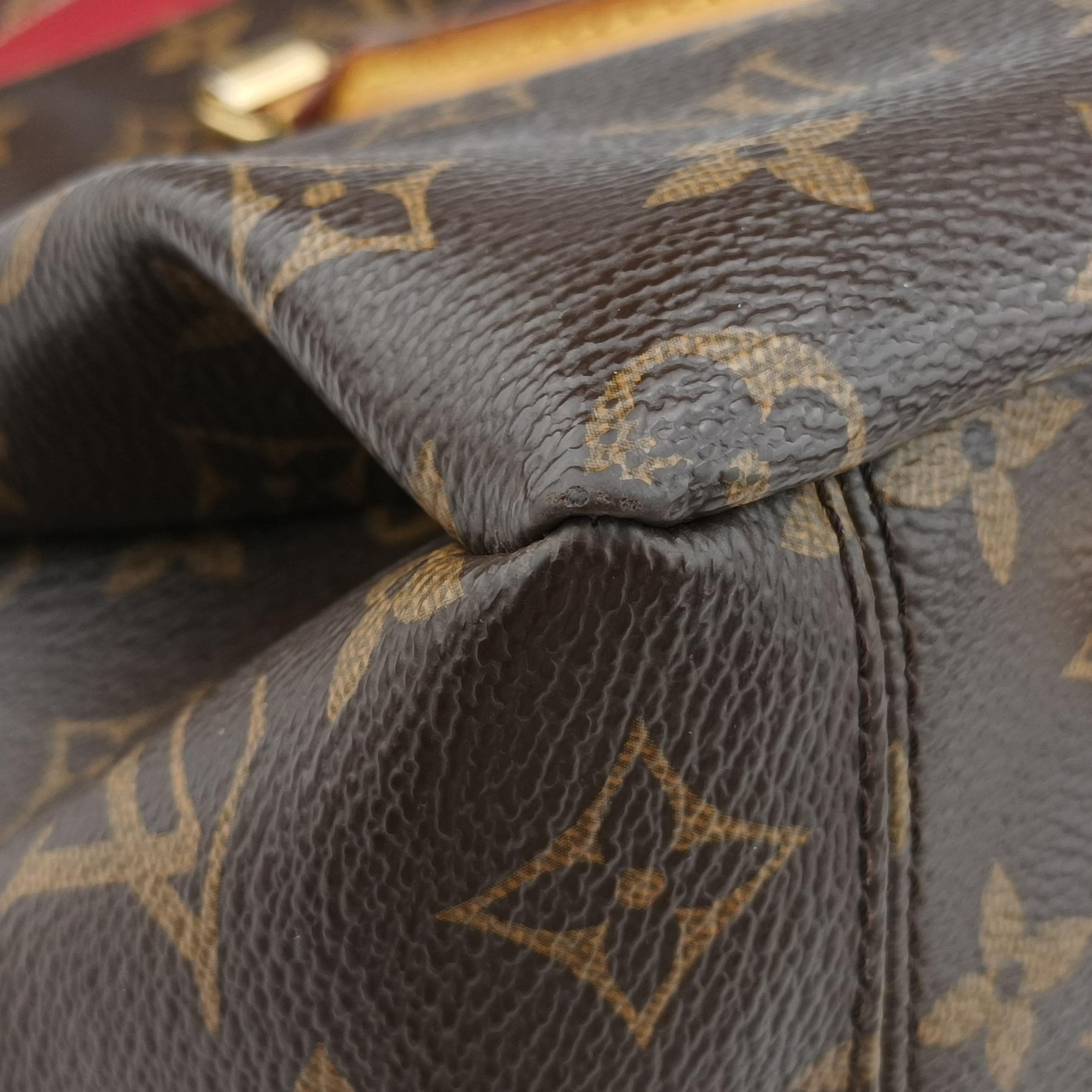 Vintage Louis Vuitton PALLAS Brown×CERISE Monogram Canvas×calf leather M41175 shoulderbag | stylenewstar