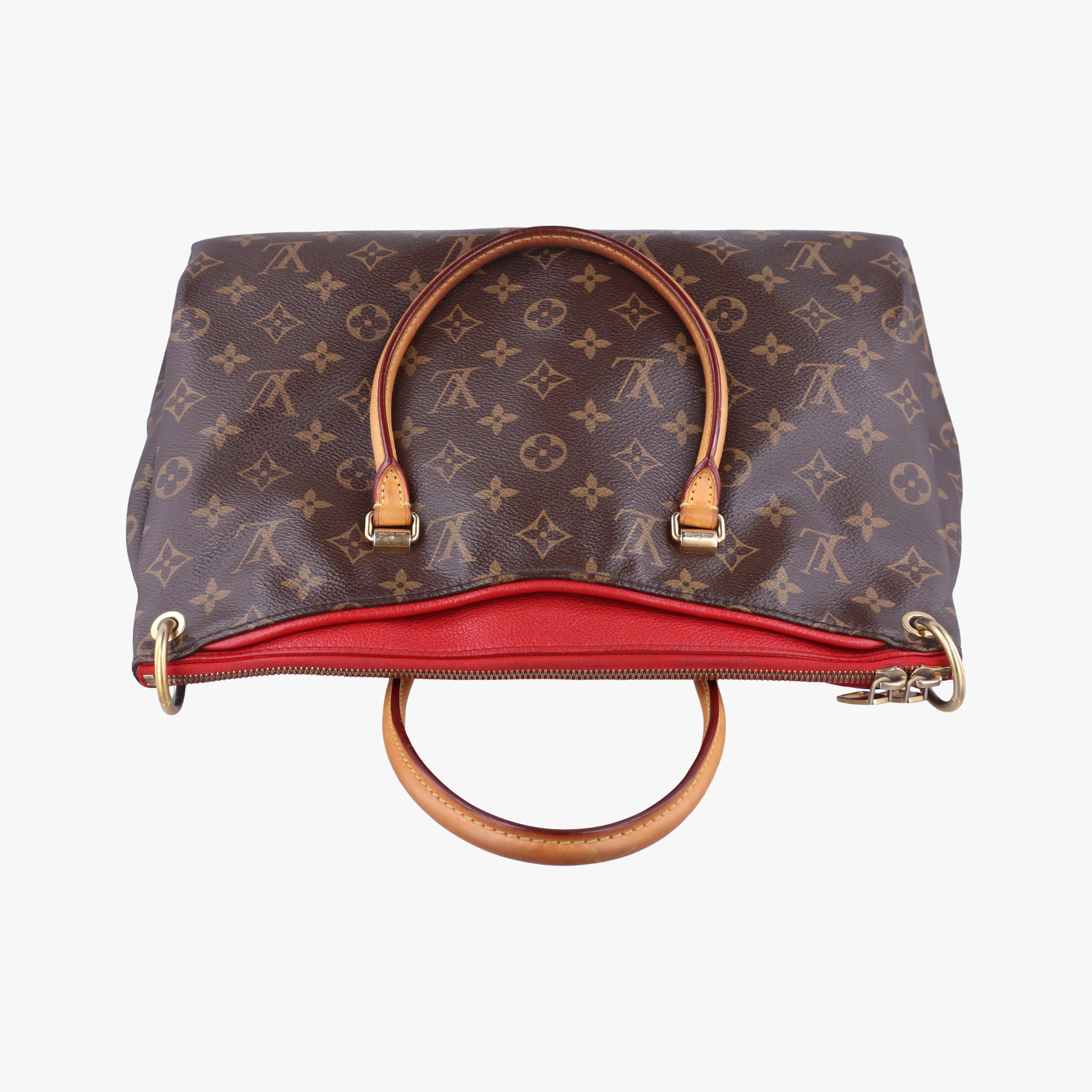 Vintage Louis Vuitton PALLAS Brown×CERISE Monogram Canvas×calf leather M41175 shoulderbag | stylenewstar