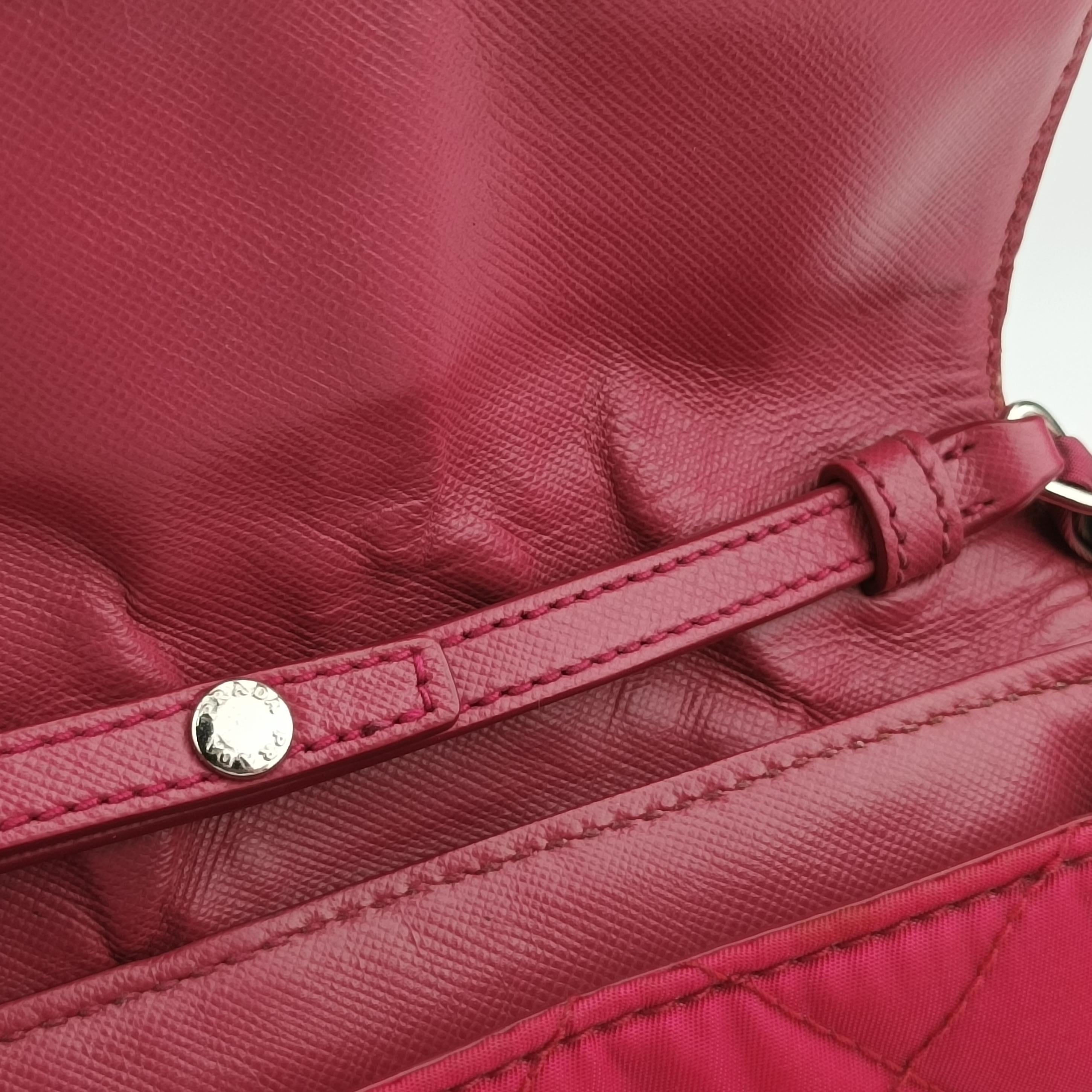Secondhand Prada Quilted Pushlock Rose nylon BP0584 shoulderbag | stylenewstar