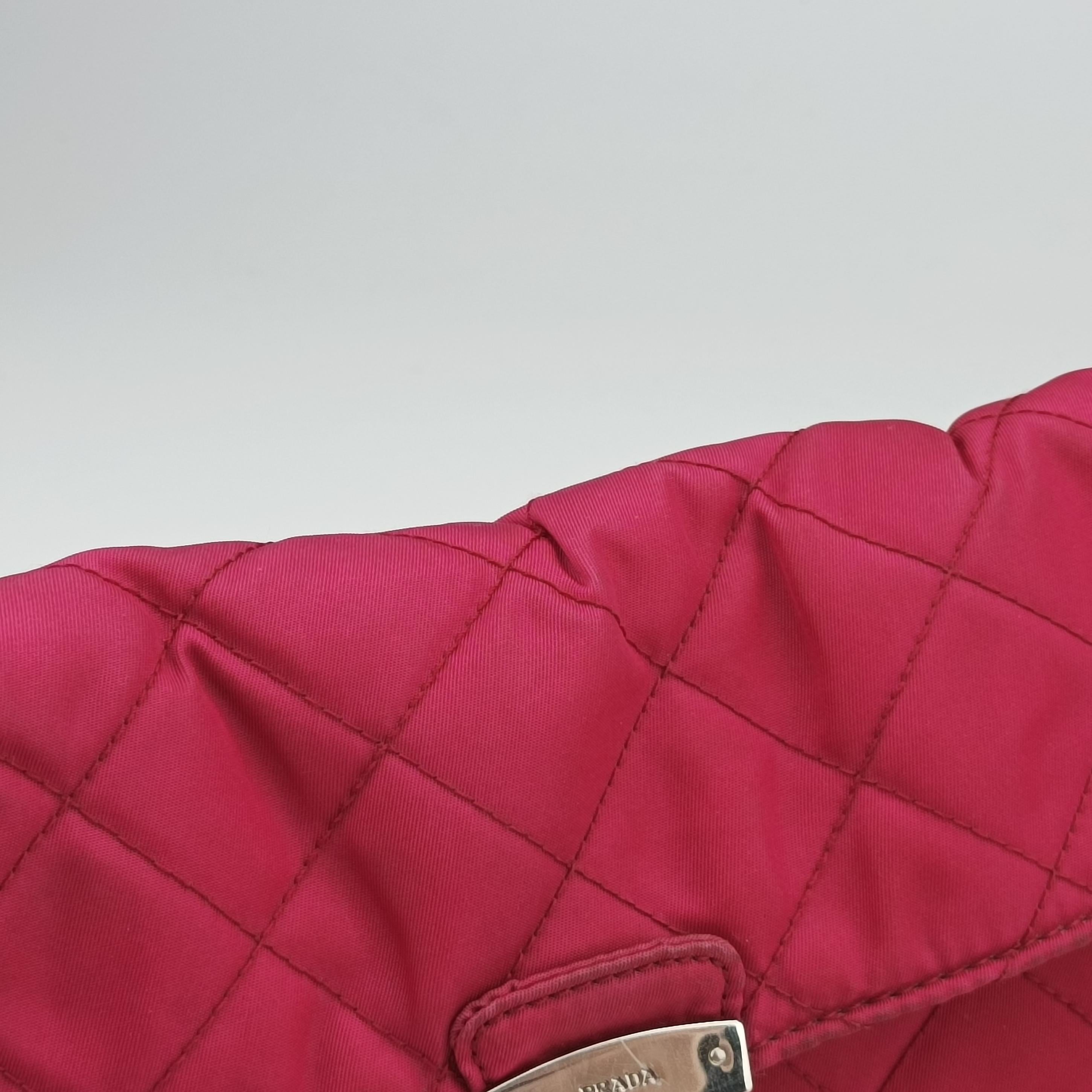 Secondhand Prada Quilted Pushlock Rose nylon BP0584 shoulderbag | stylenewstar
