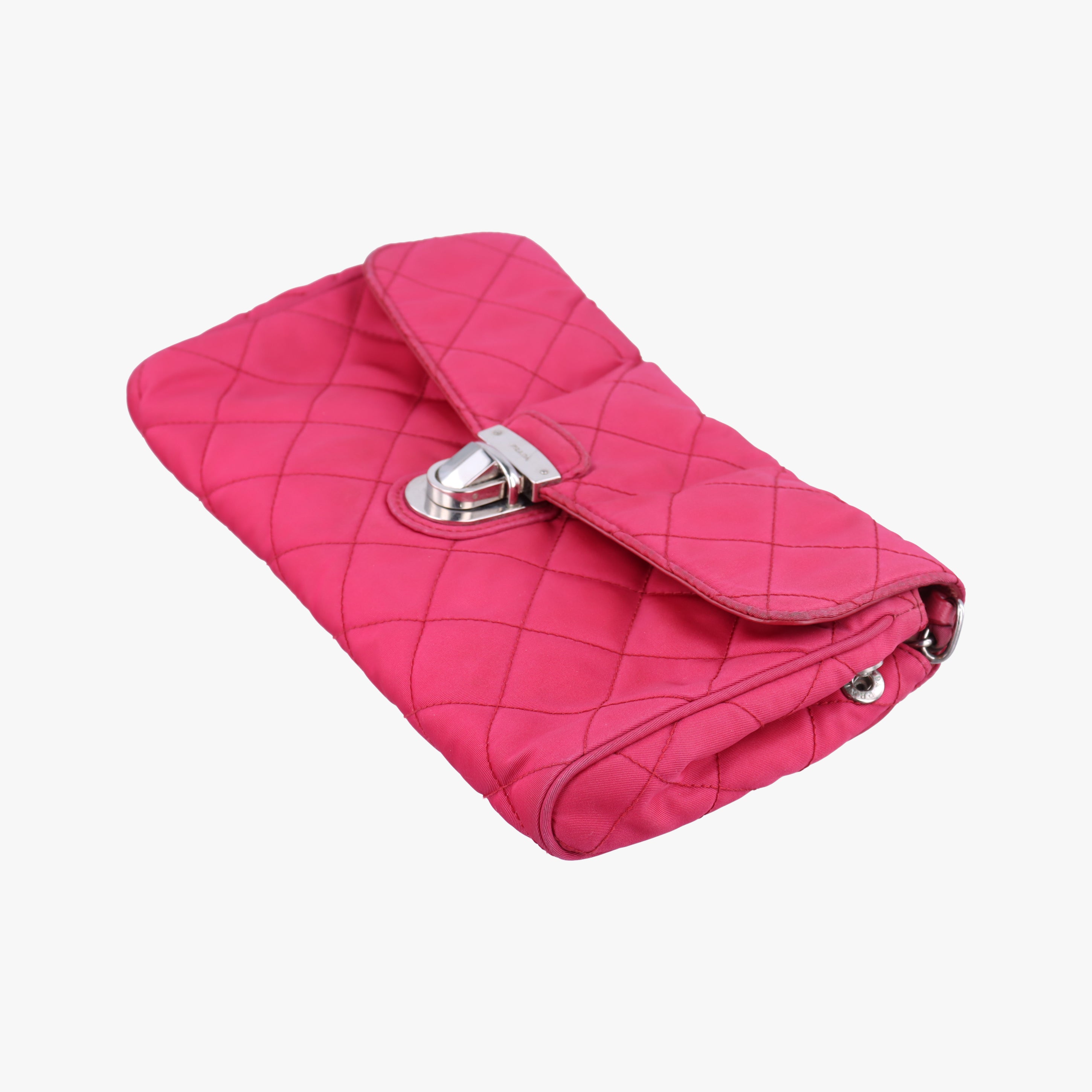 Secondhand Prada Quilted Pushlock Rose nylon BP0584 shoulderbag | stylenewstar