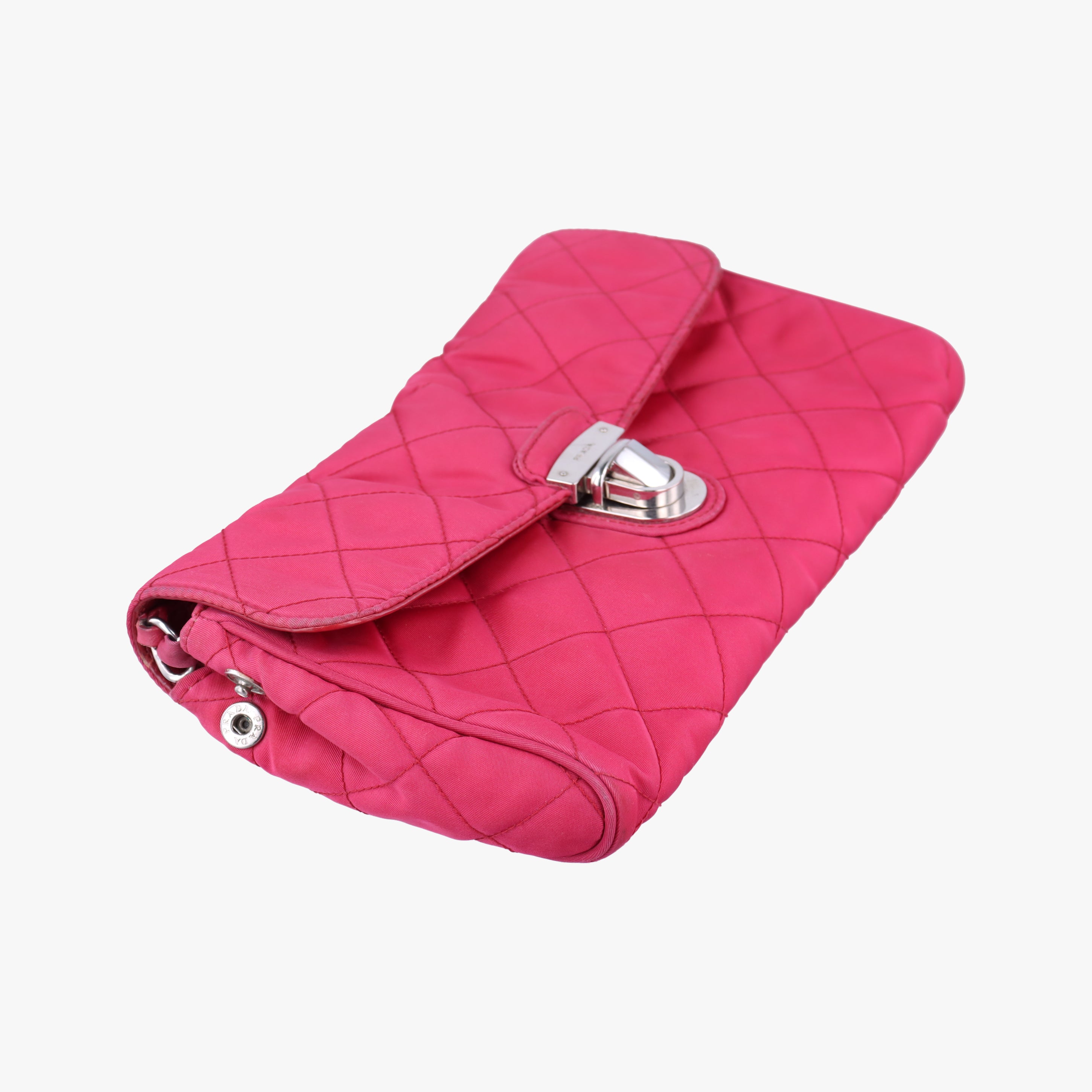 Secondhand Prada Quilted Pushlock Rose nylon BP0584 shoulderbag | stylenewstar