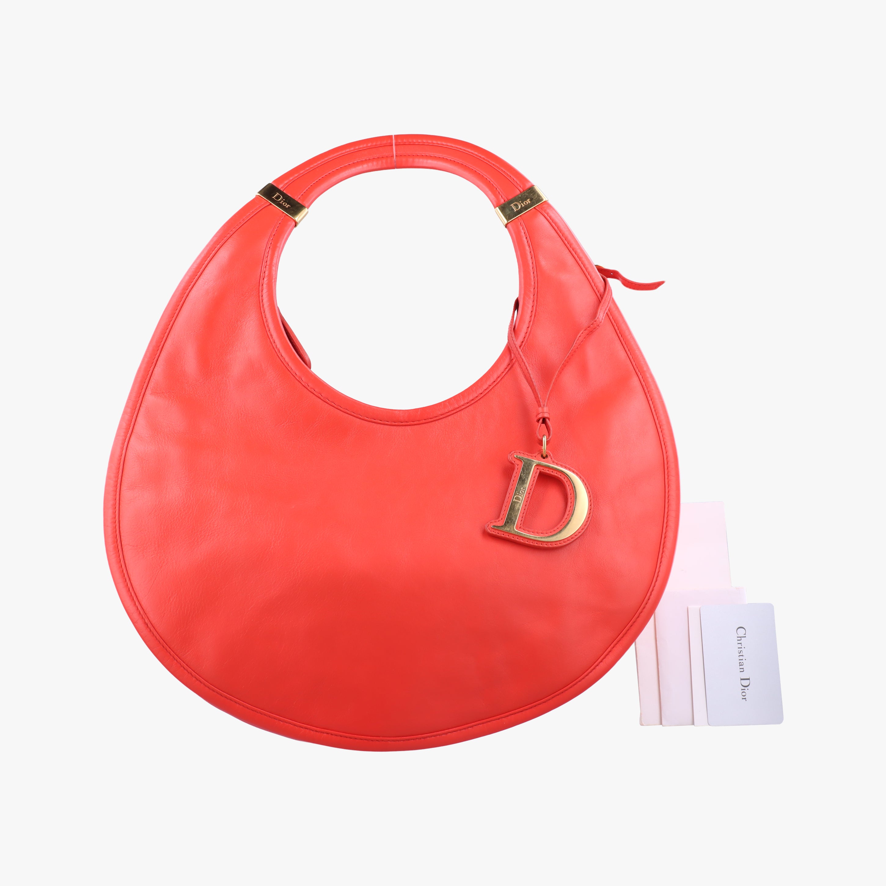 Pre-owned Christian Dior Diorita Hobo Orange leather  handbag | stylenewstar