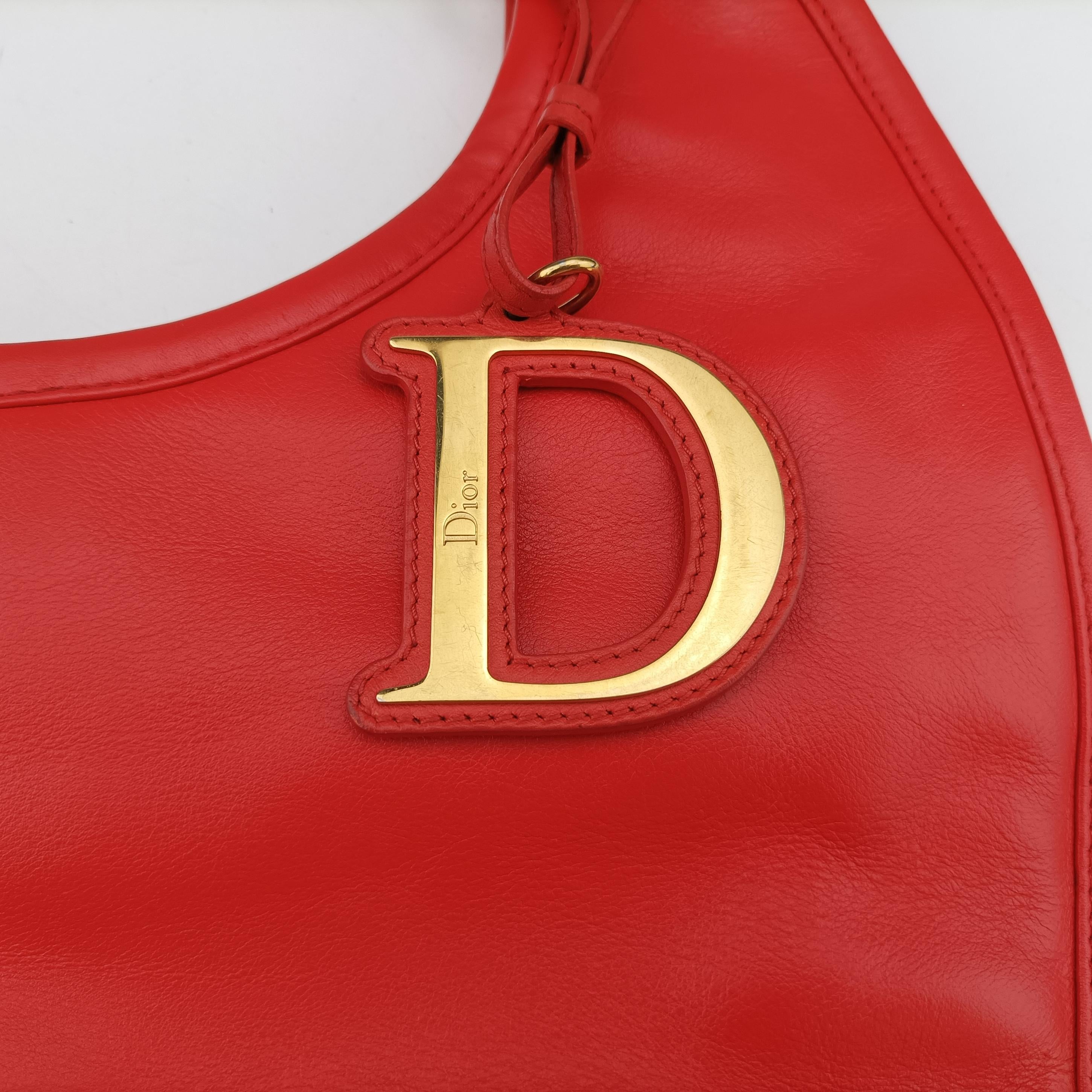 Pre-owned Christian Dior Diorita Hobo Orange leather  handbag | stylenewstar