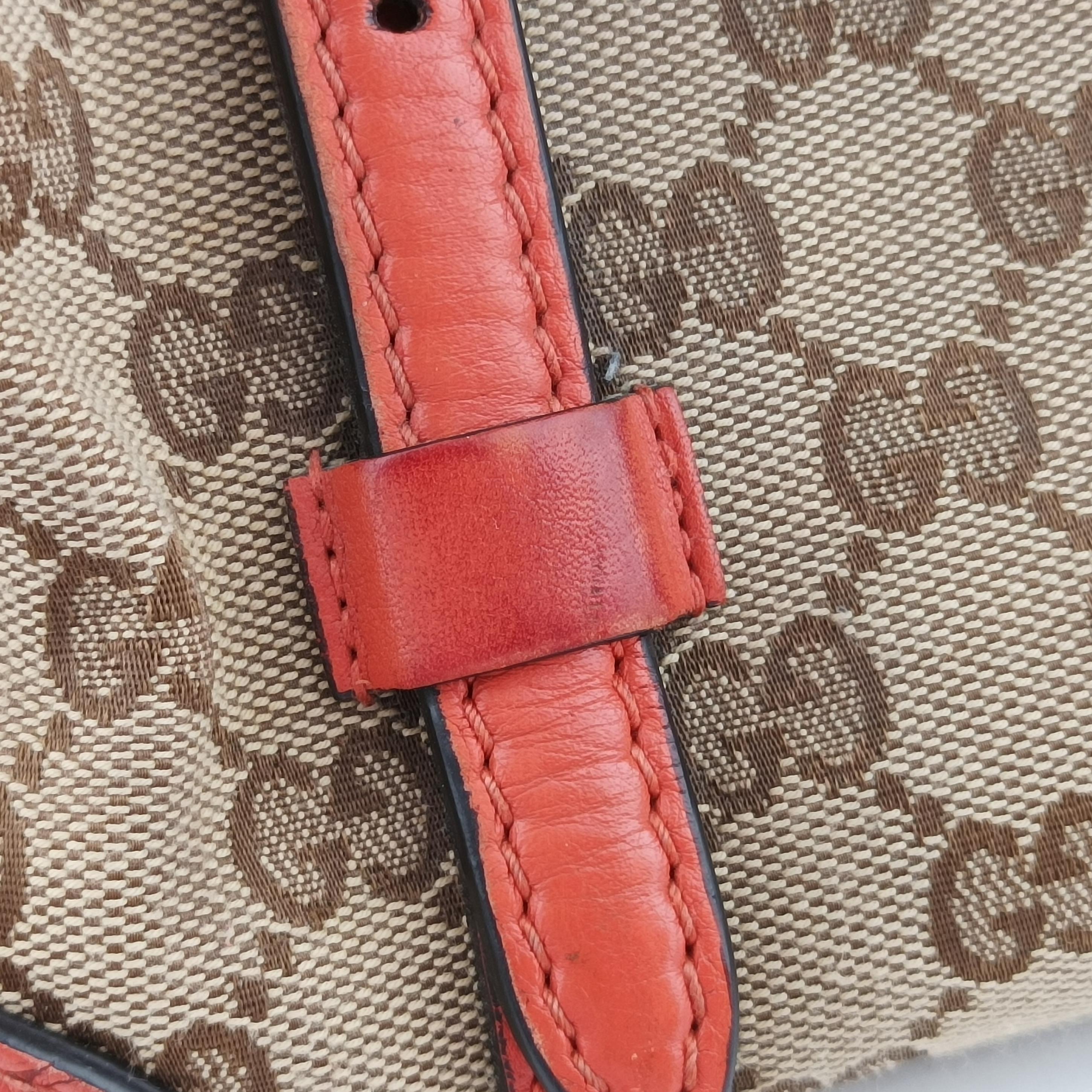 Vintage Gucci signature Top Handle Cellarius Ebony Beige×pink Leather×canvas 387601 shoulderbag | stylenewstar