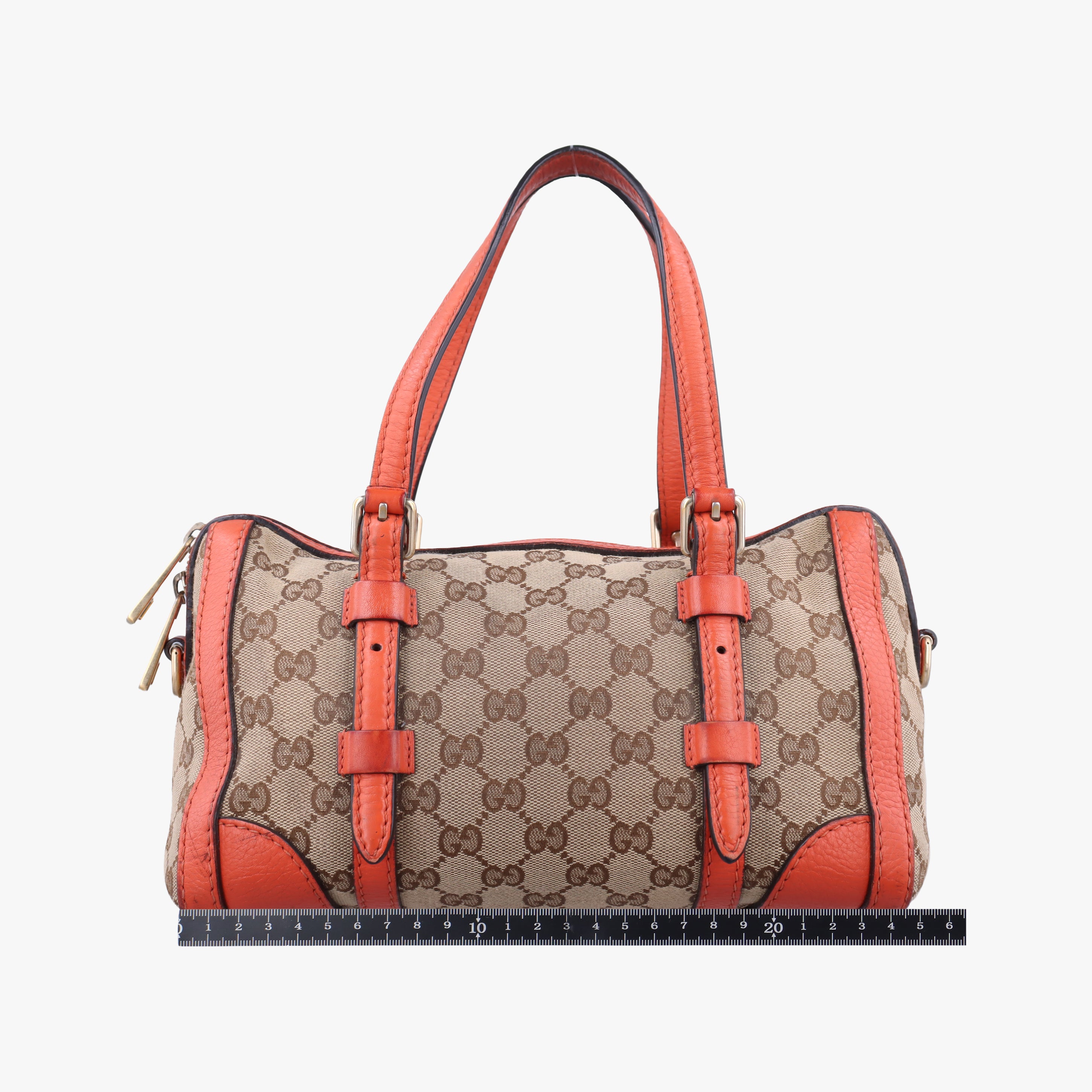 Vintage Gucci signature Top Handle Cellarius Ebony Beige×pink Leather×canvas 387601 shoulderbag | stylenewstar