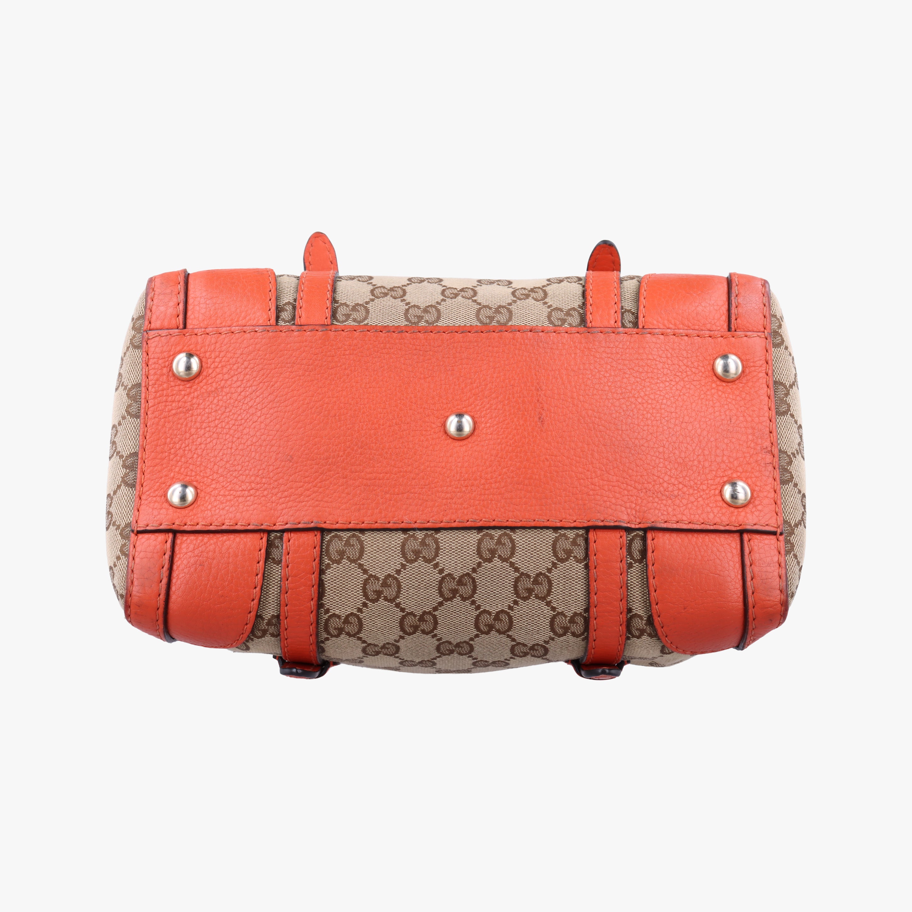 Vintage Gucci signature Top Handle Cellarius Ebony Beige×pink Leather×canvas 387601 shoulderbag | stylenewstar