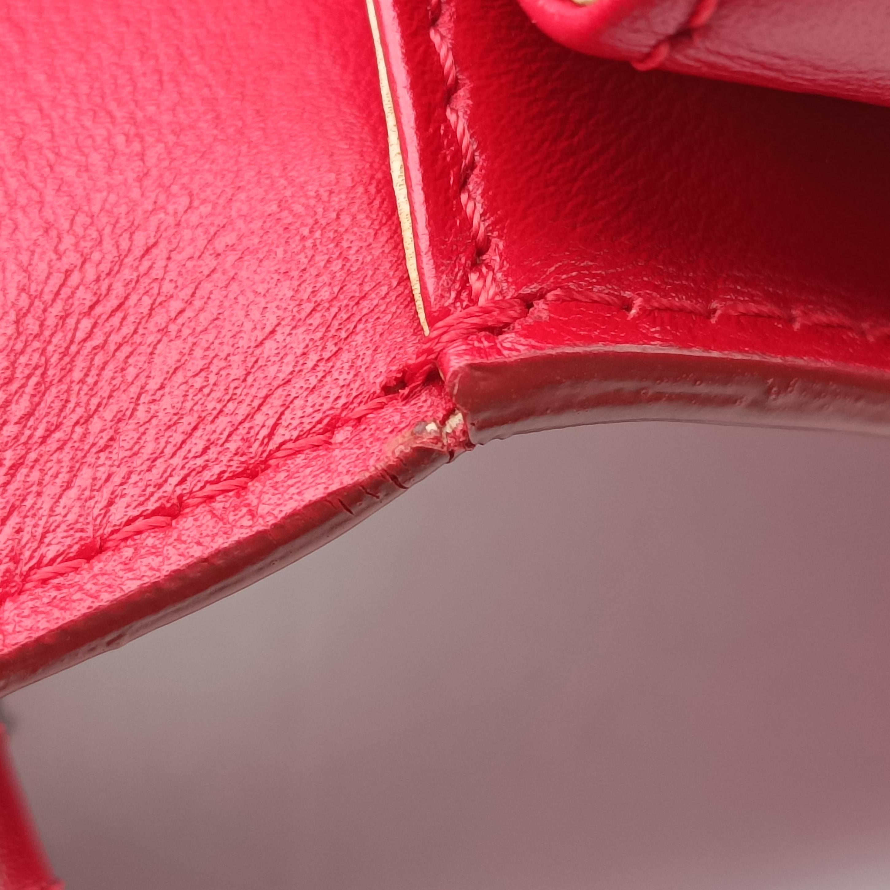 Secondhand Delvaux Tan pete Red Leather  shoulderbag | stylenewstar