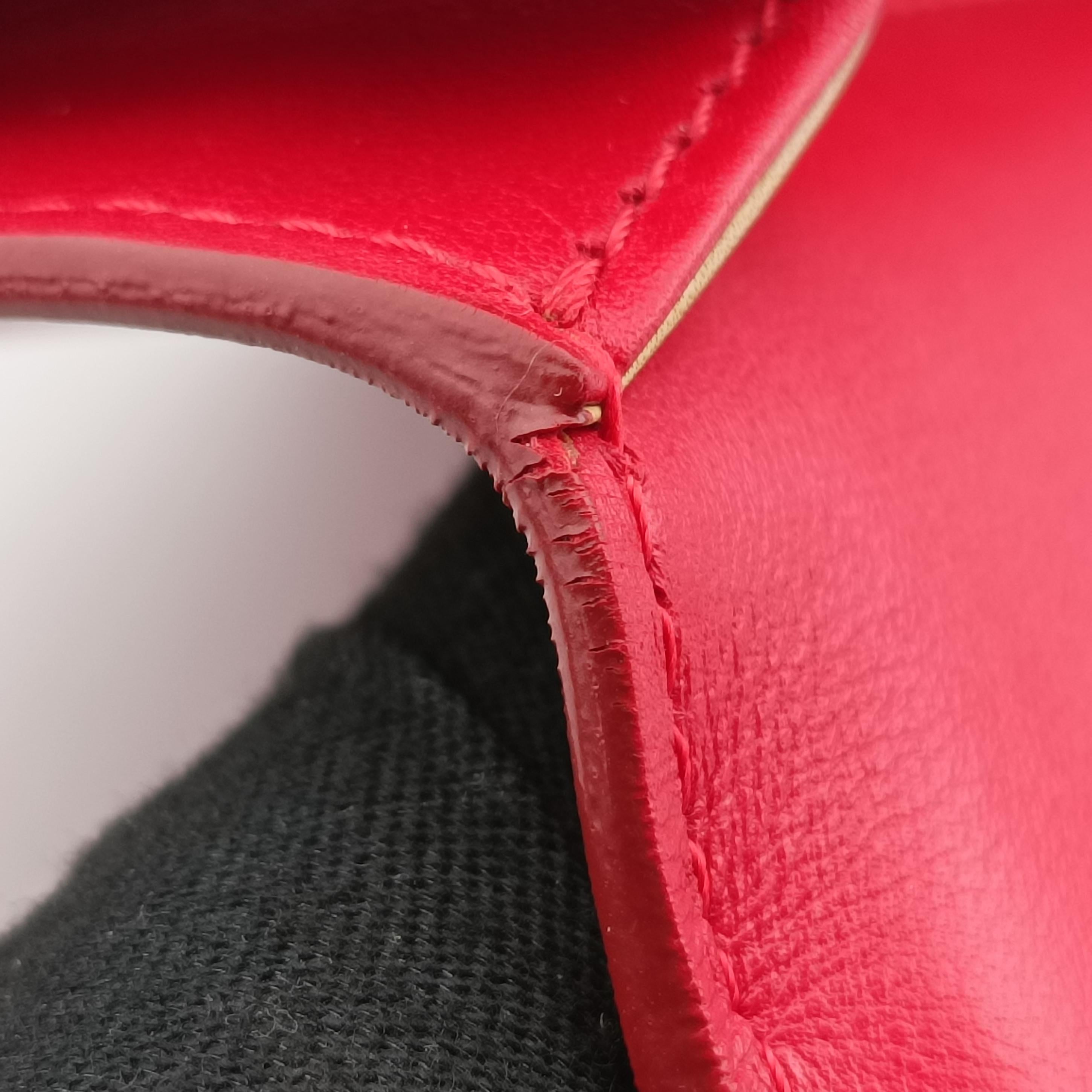 Secondhand Delvaux Tan pete Red Leather  shoulderbag | stylenewstar
