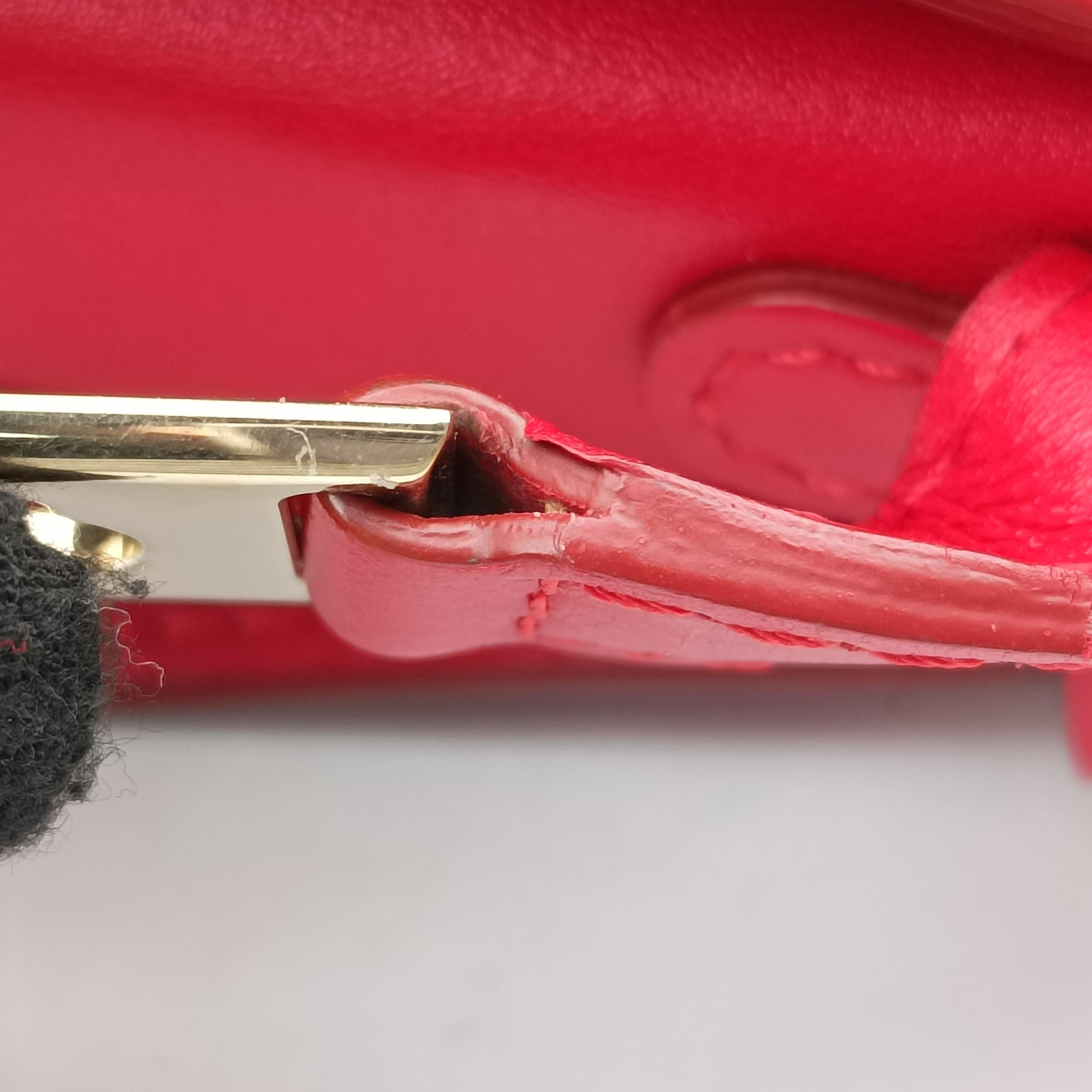 Secondhand Delvaux Tan pete Red Leather  shoulderbag | stylenewstar