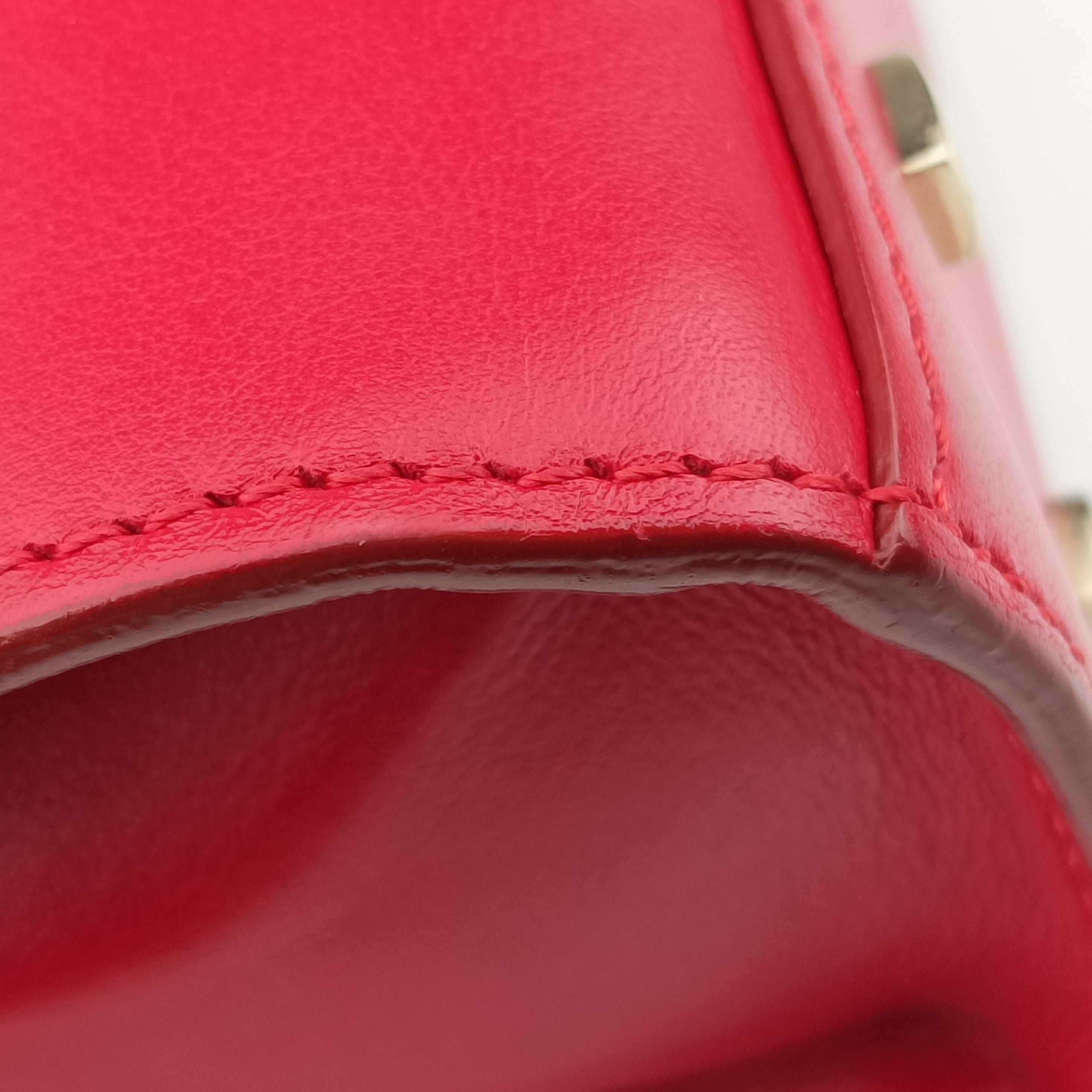 Secondhand Delvaux Tan pete Red Leather  shoulderbag | stylenewstar