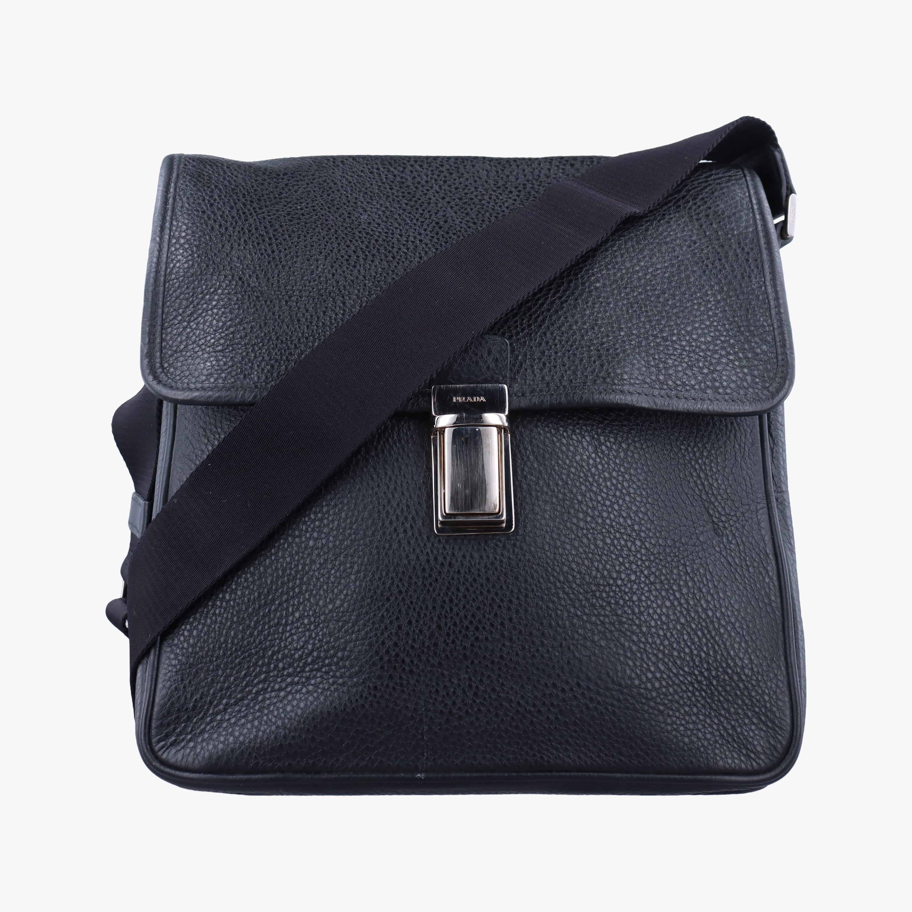 Secondhand Prada Messenger Black leather VA0982 shoulderbag | stylenewstar